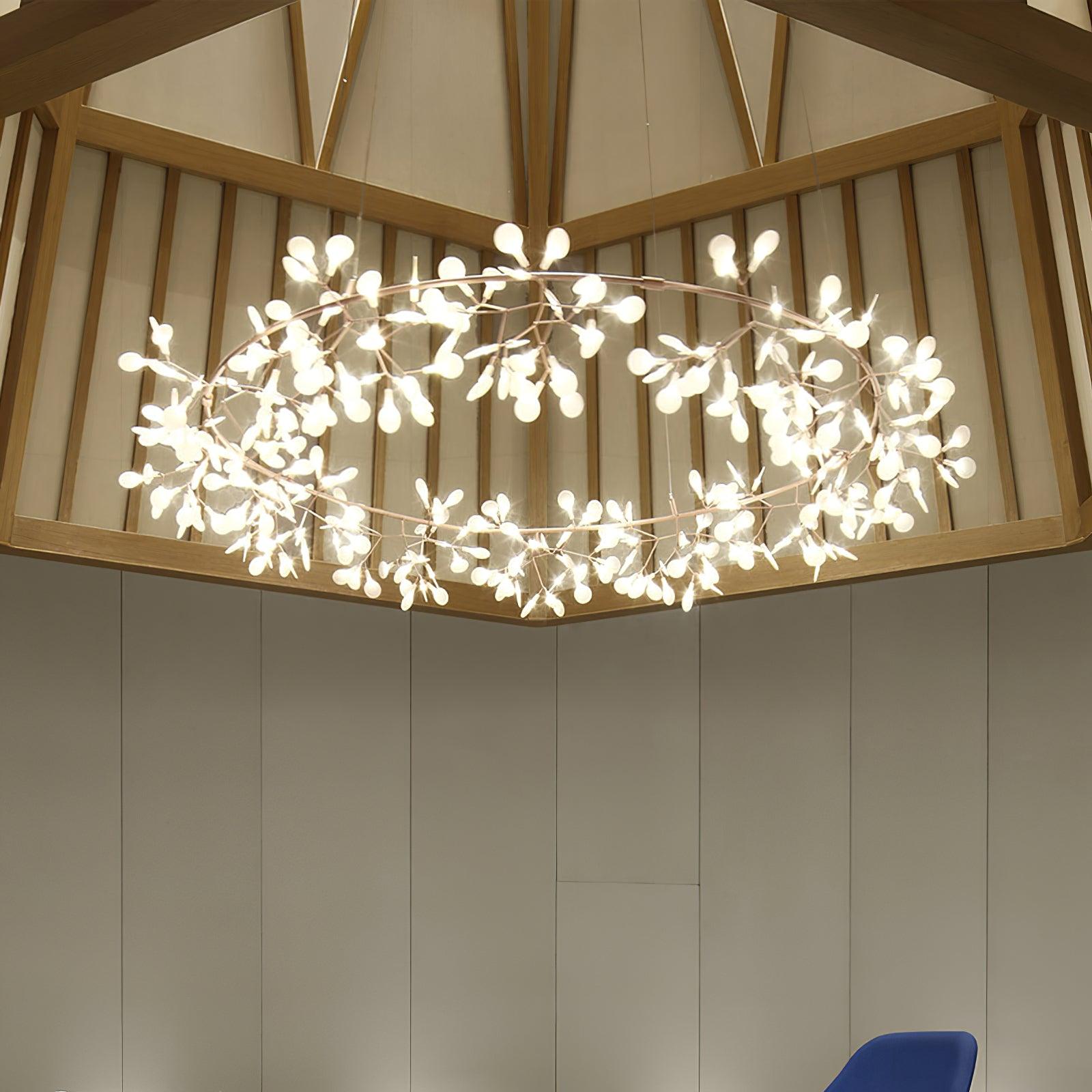 Arthearae Postmodern Luxury Round Metal Acrylic Chandelier - Lamp Copper