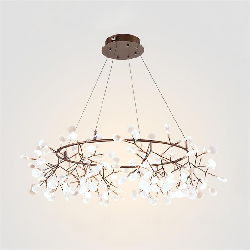 Arthearae Postmodern Luxury Round Metal Acrylic Chandelier - Lamp Copper
