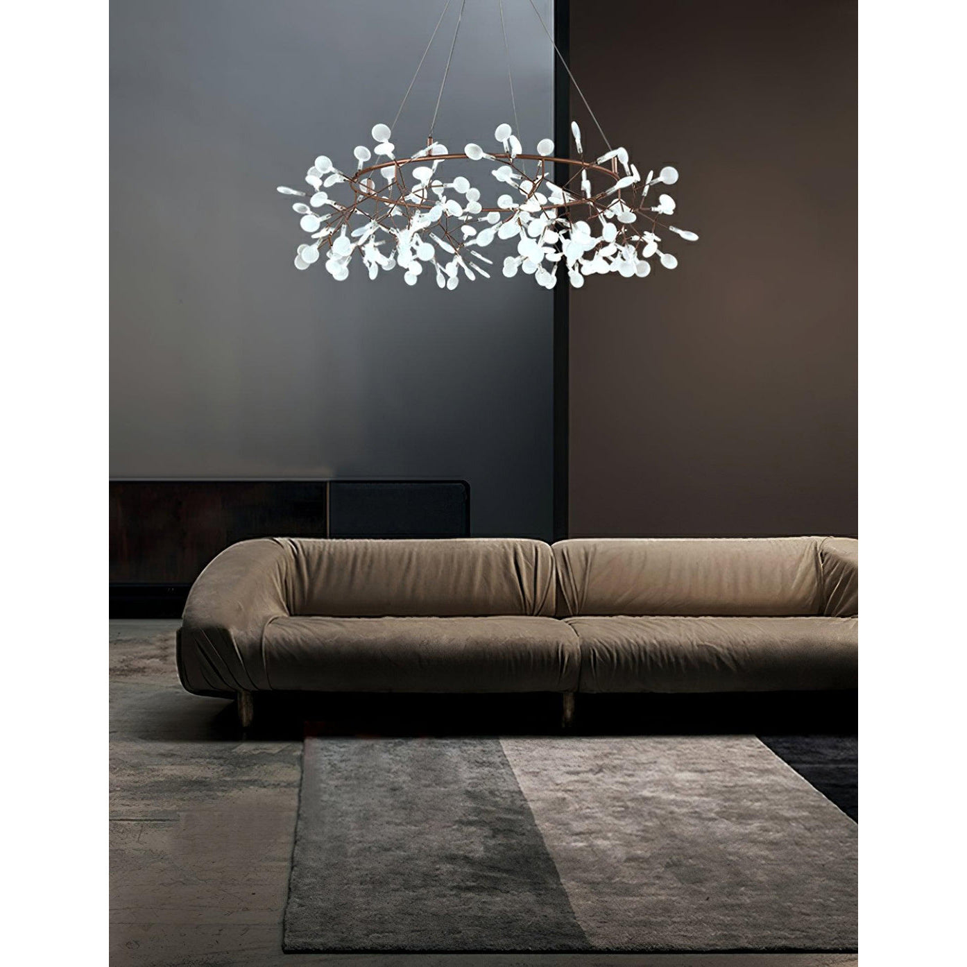 Arthearae Postmodern Luxury Round Metal Acrylic Chandelier - Lamp Copper