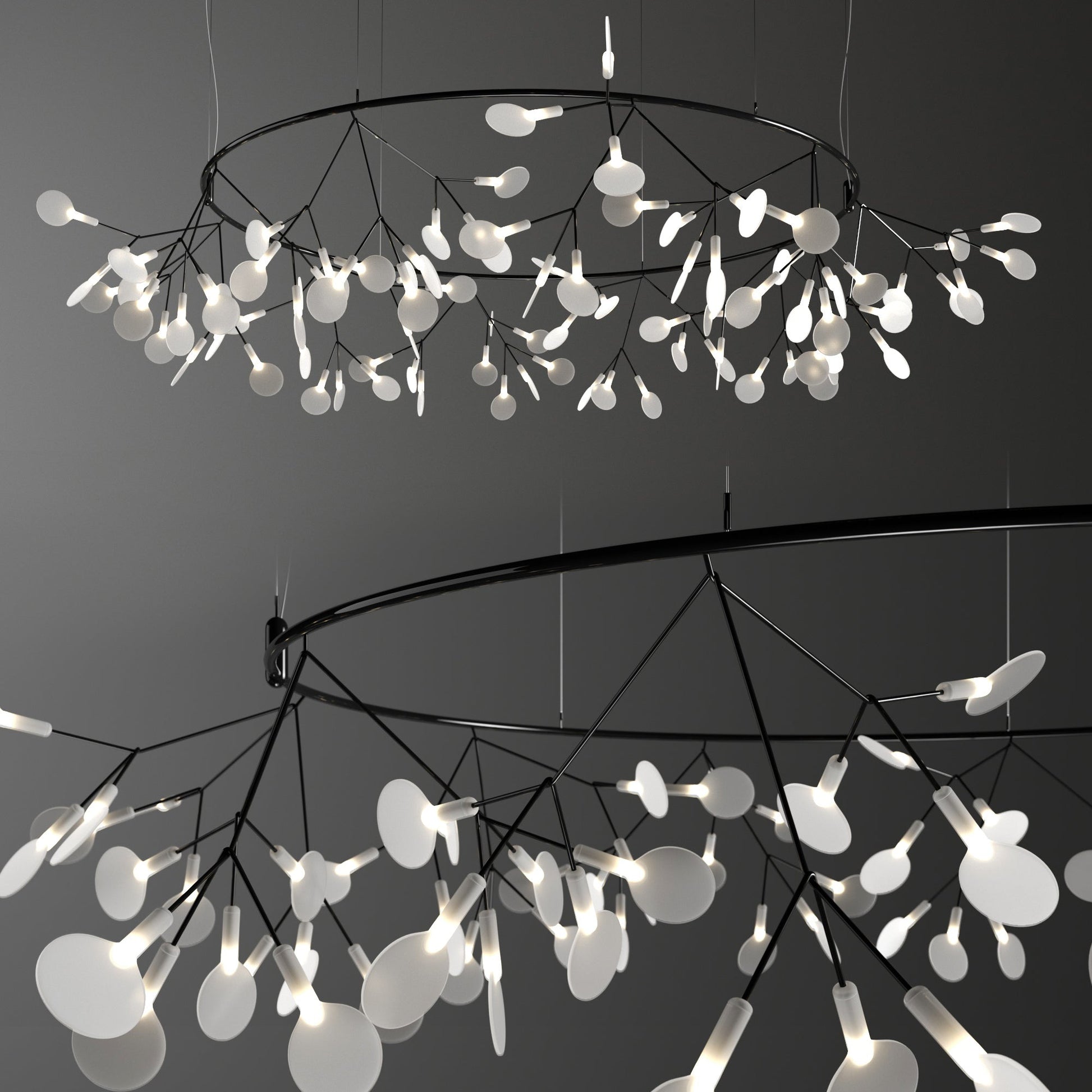 Arthearae Postmodern Luxury Round Metal Acrylic Chandelier - Lamp Copper