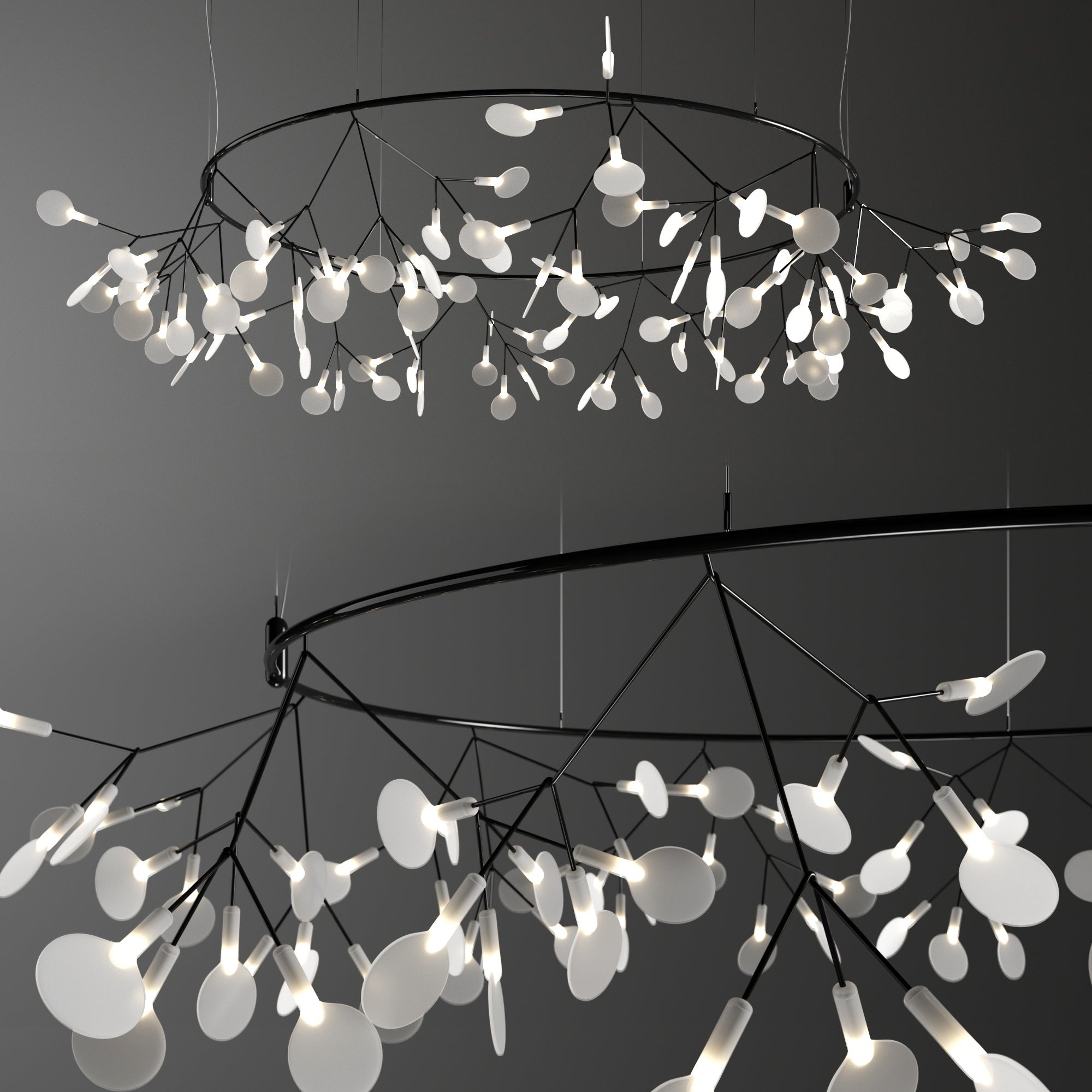 Arthearae Postmodern Luxury Round Metal Acrylic Chandelier - Lamp Copper