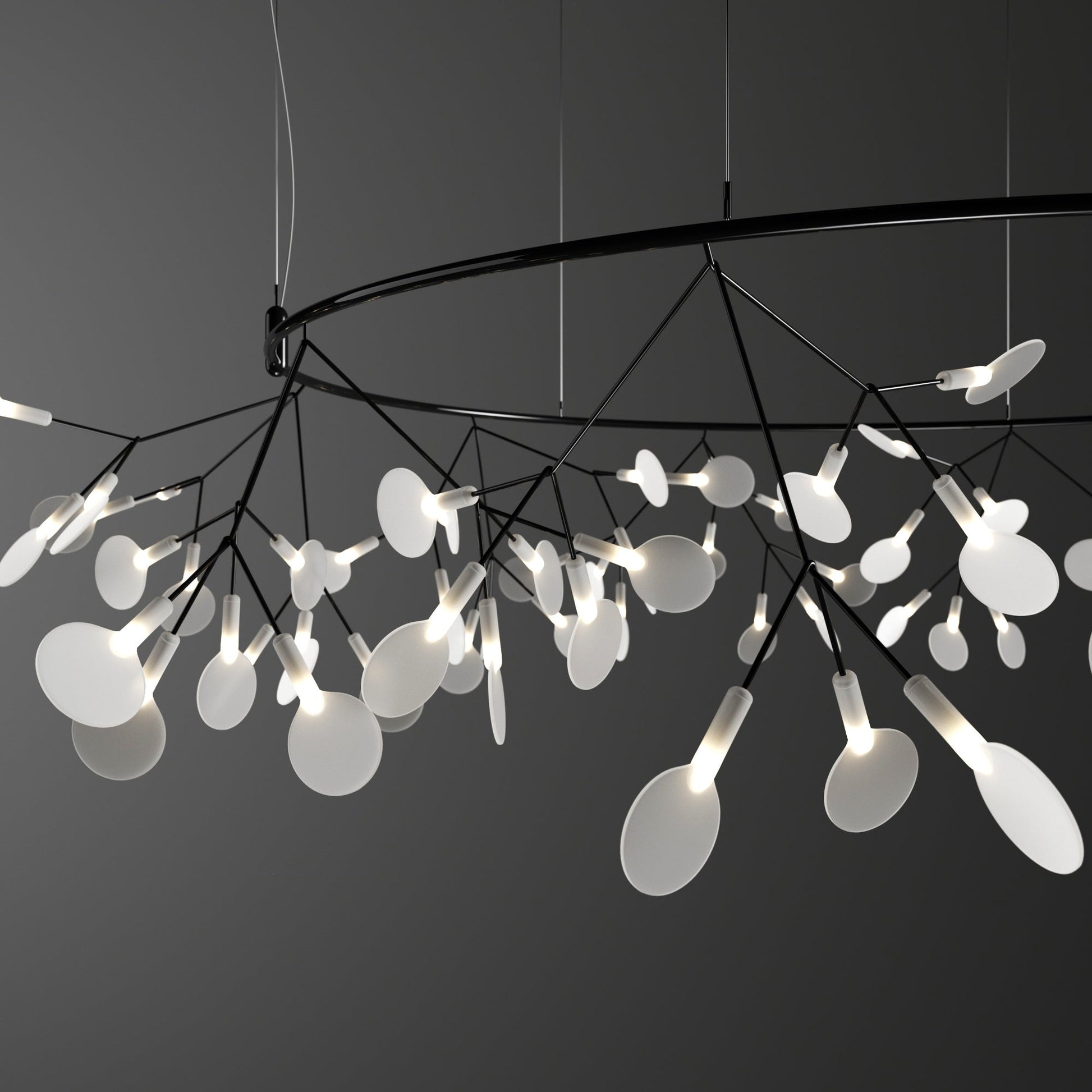 Arthearae Postmodern Luxury Round Metal Acrylic Chandelier - Lamp Copper