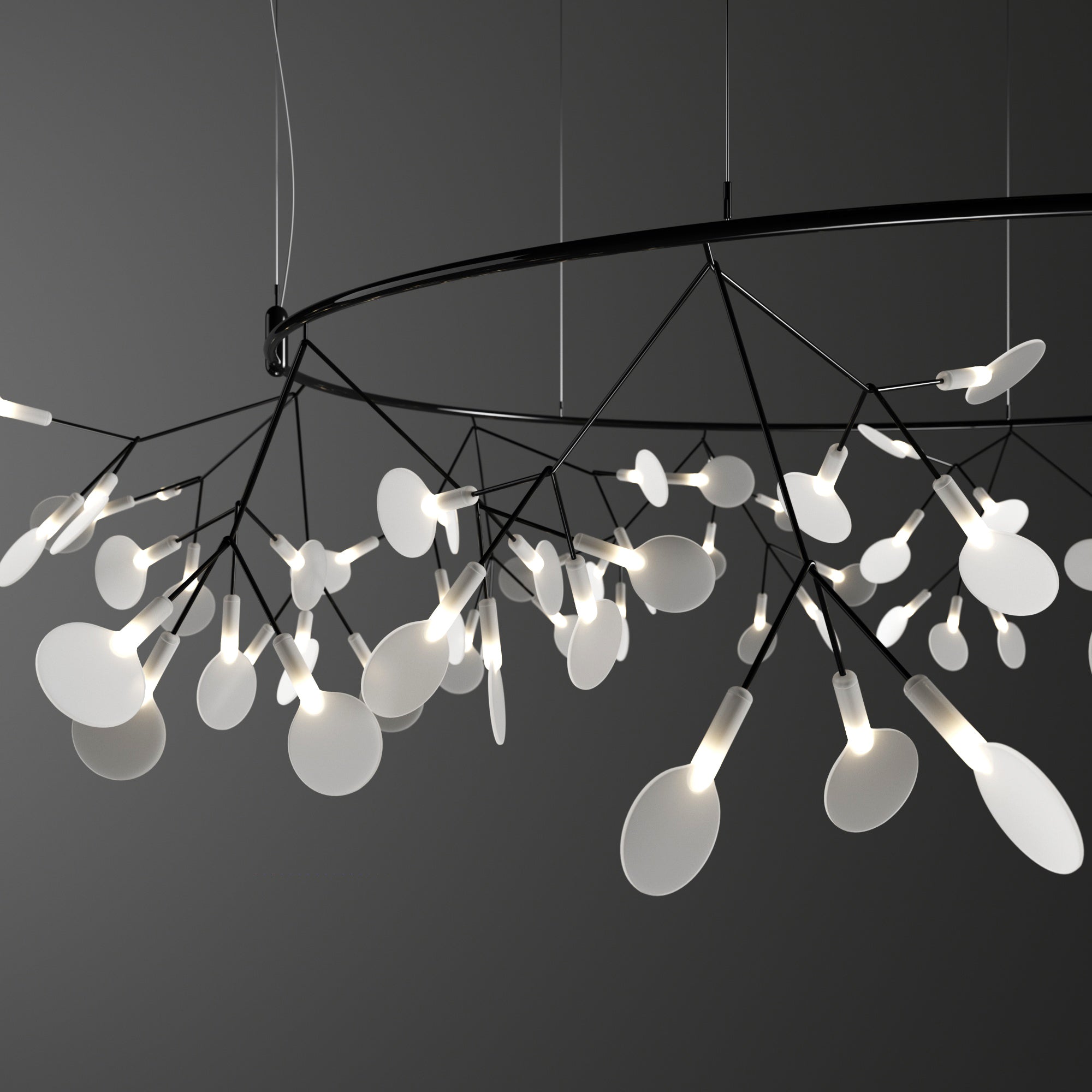 Arthearae Postmodern Luxury Round Metal Acrylic Chandelier - Lamp Copper