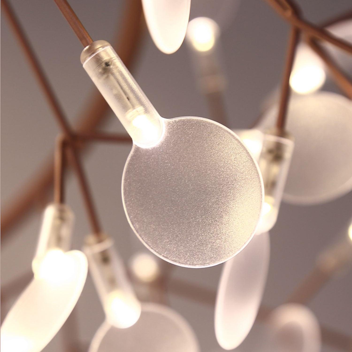 Arthearae Postmodern Luxury Round Metal Acrylic Chandelier - Lamp Copper