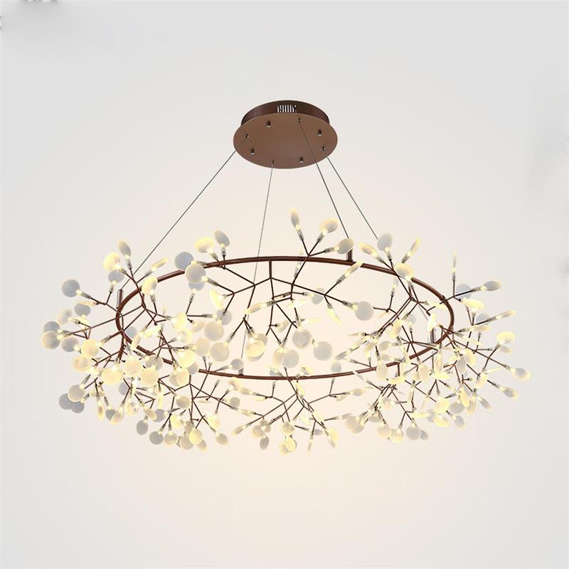 Arthearae Postmodern Luxury Round Metal Acrylic Chandelier - Lamp Copper