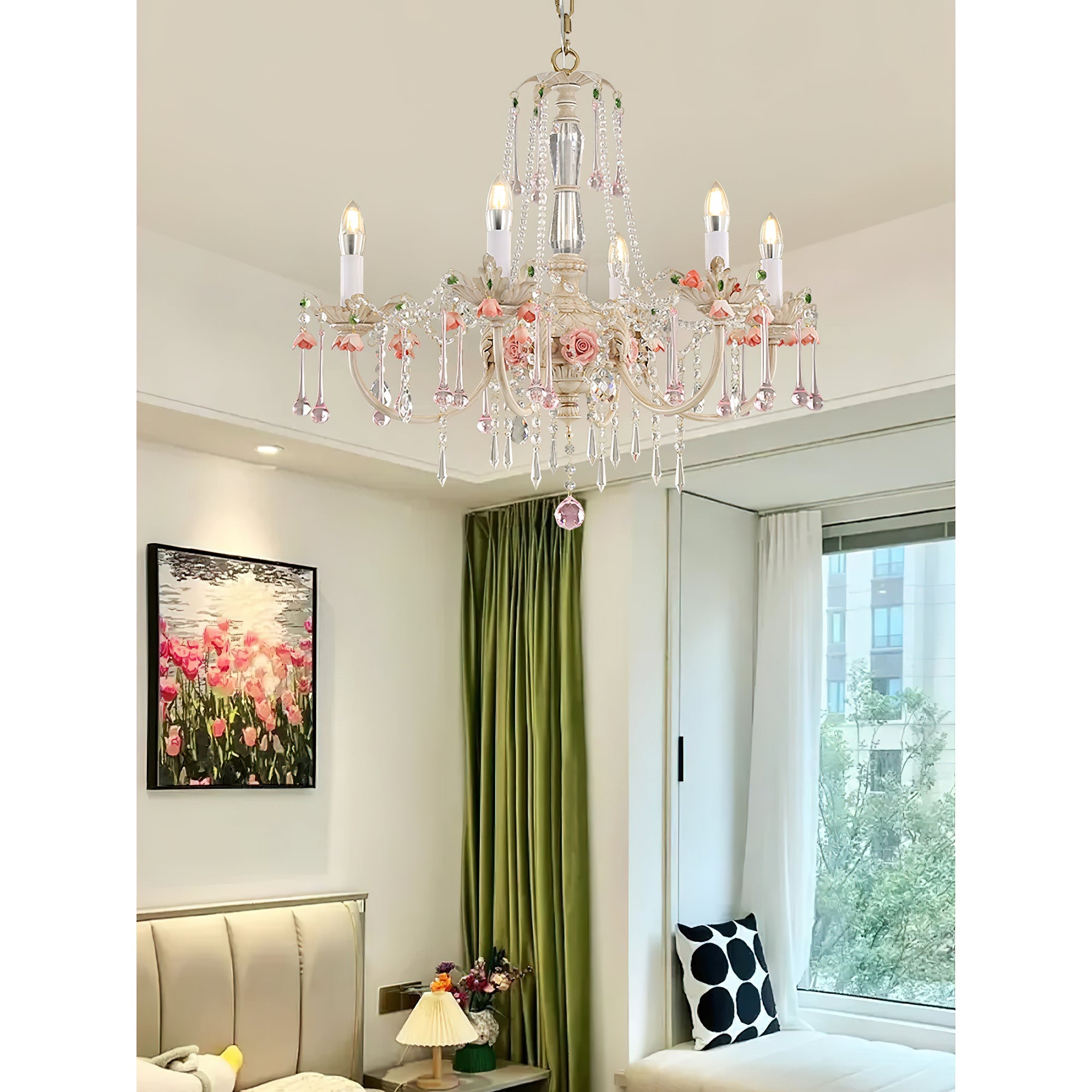 Cusoren Postmodern Luxury Rose Ceramic Chandelier - Lamp Copper