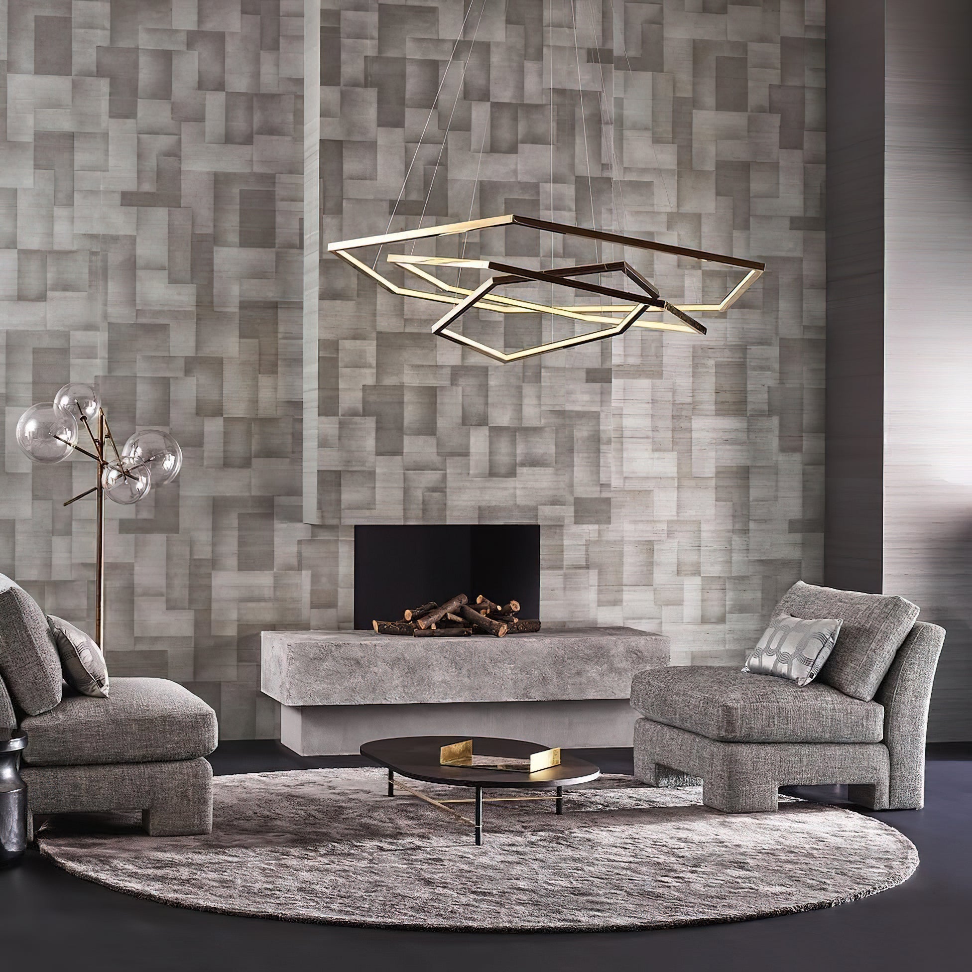 Ilira Modern Minimalist Metal Acrylic Chandelier - Lamp Copper