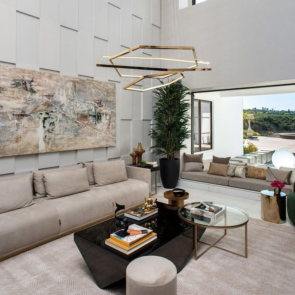 Ilira Modern Minimalist Metal Acrylic Chandelier - Lamp Copper