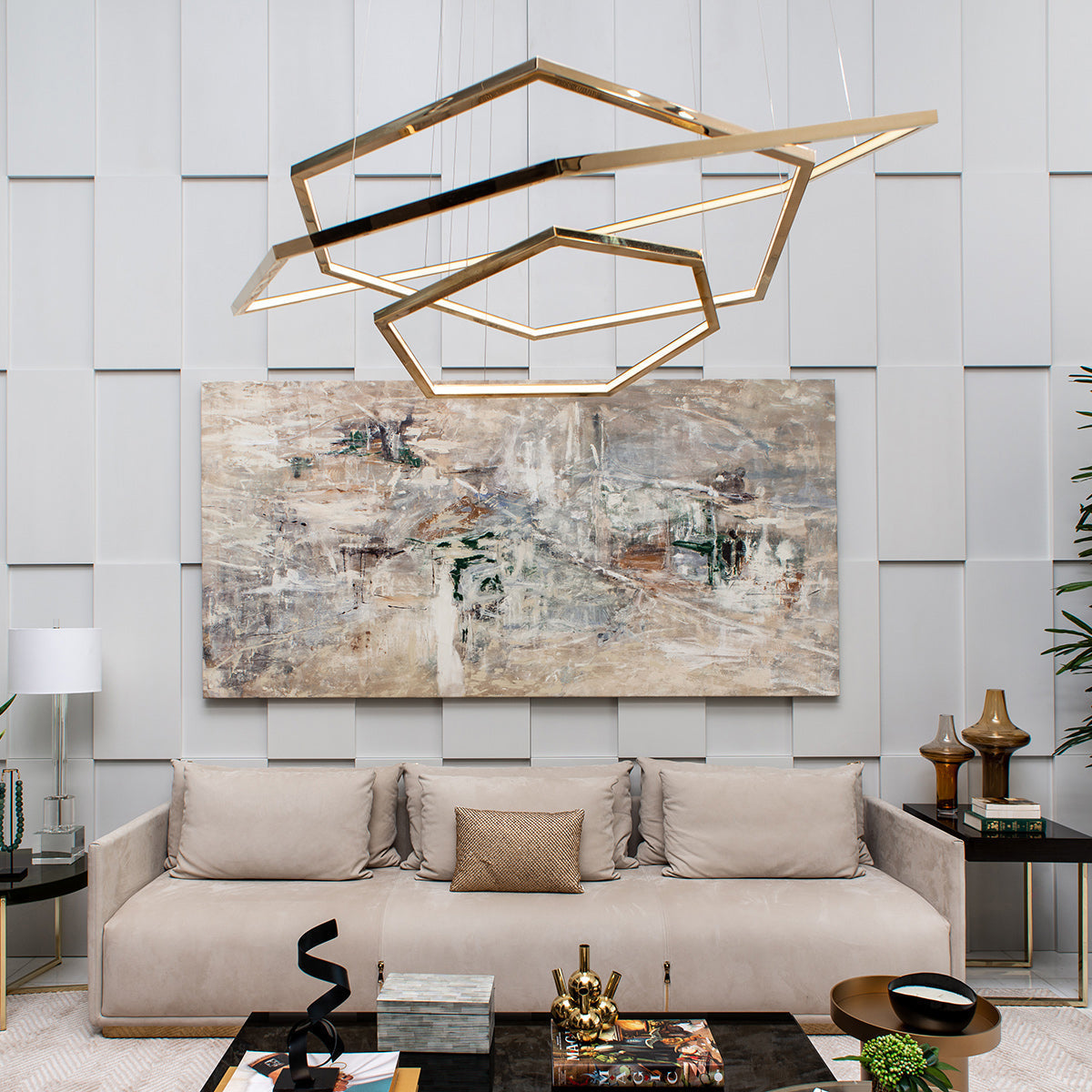 Ilira Modern Minimalist Metal Acrylic Chandelier - Lamp Copper