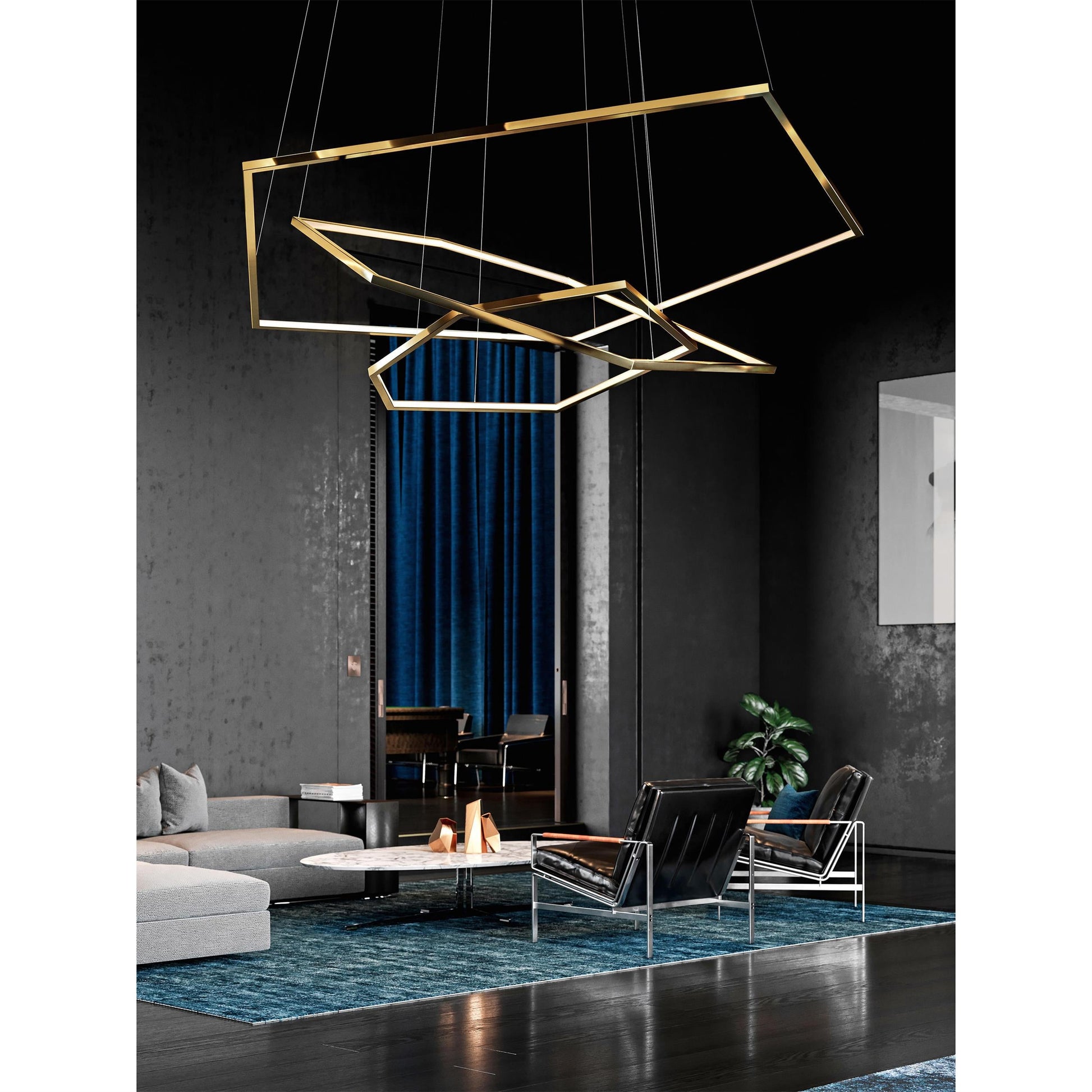 Ilira Modern Minimalist Metal Acrylic Chandelier - Lamp Copper