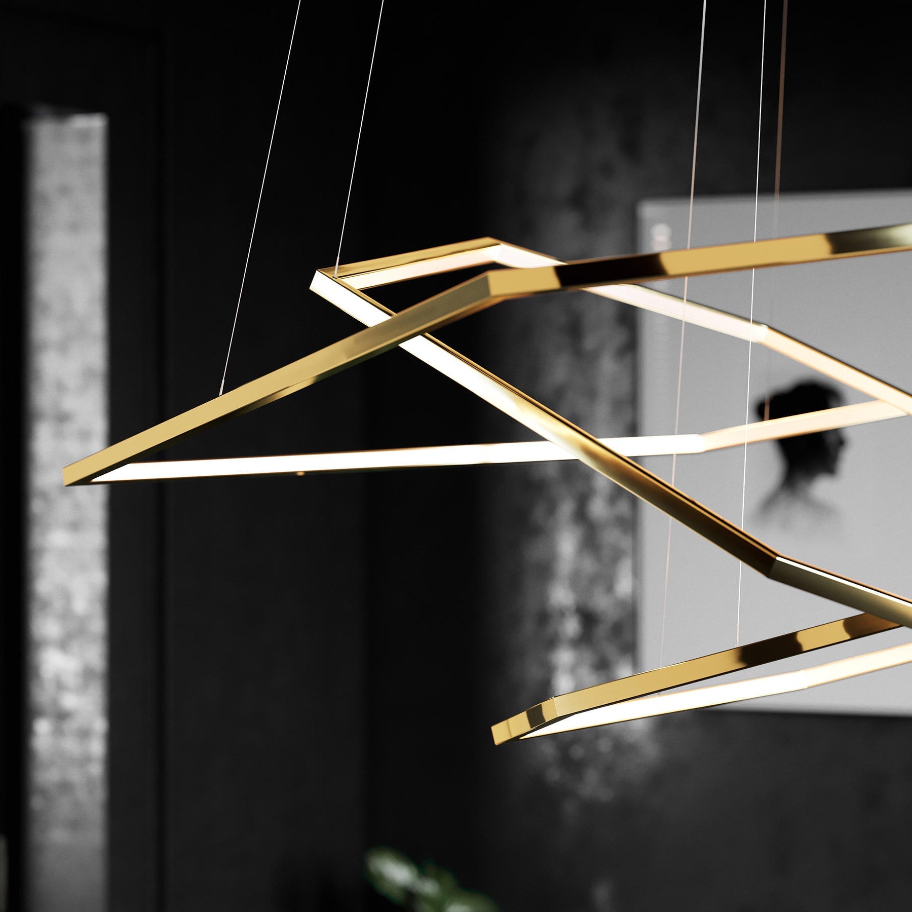 Ilira Modern Minimalist Metal Acrylic Chandelier - Lamp Copper