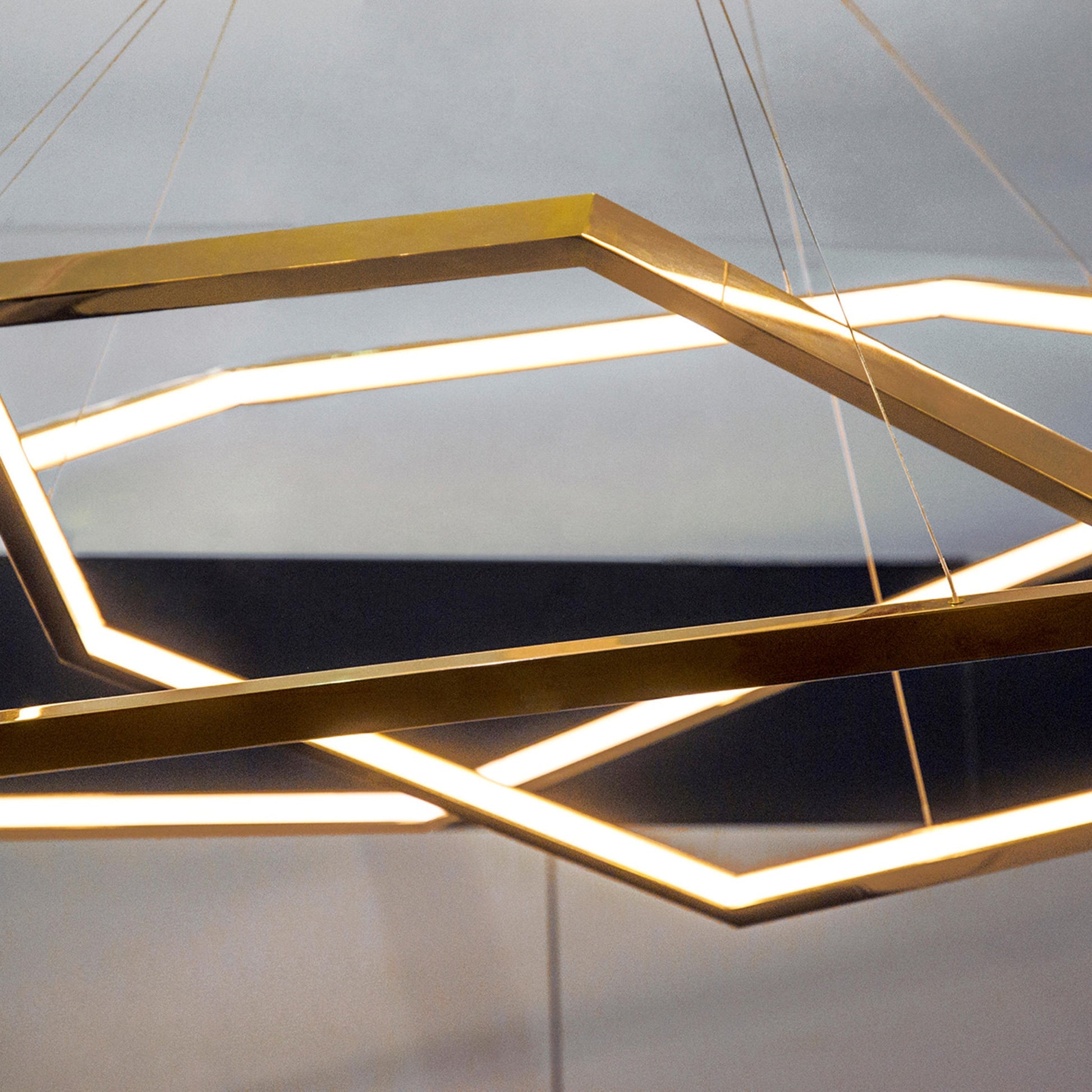 Ilira Modern Minimalist Metal Acrylic Chandelier - Lamp Copper
