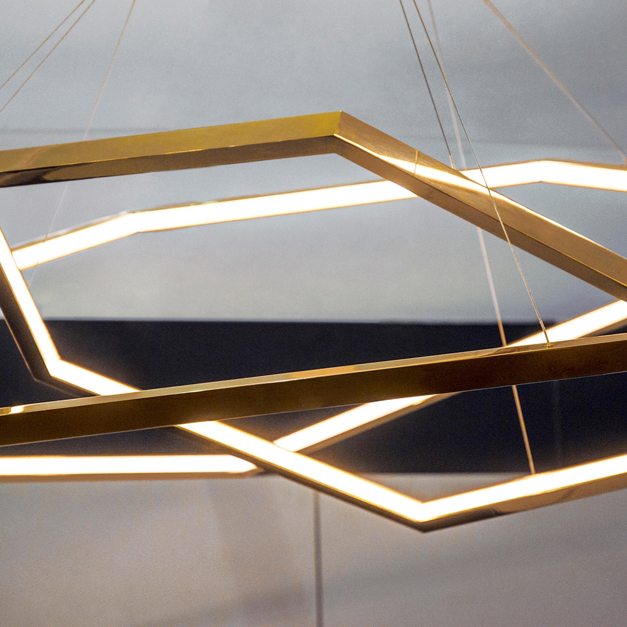 Ilira Modern Minimalist Metal Acrylic Chandelier - Lamp Copper