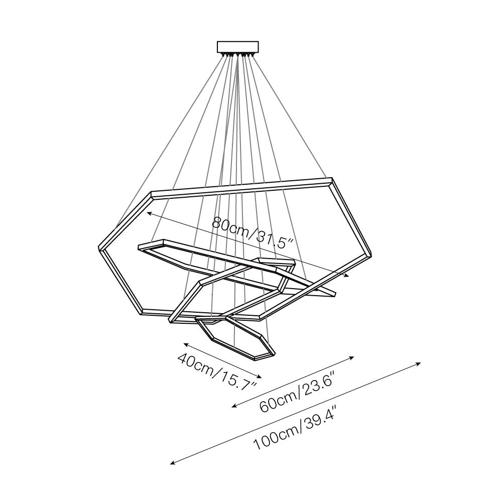 Ilira Modern Minimalist Metal Acrylic Chandelier - Lamp Copper