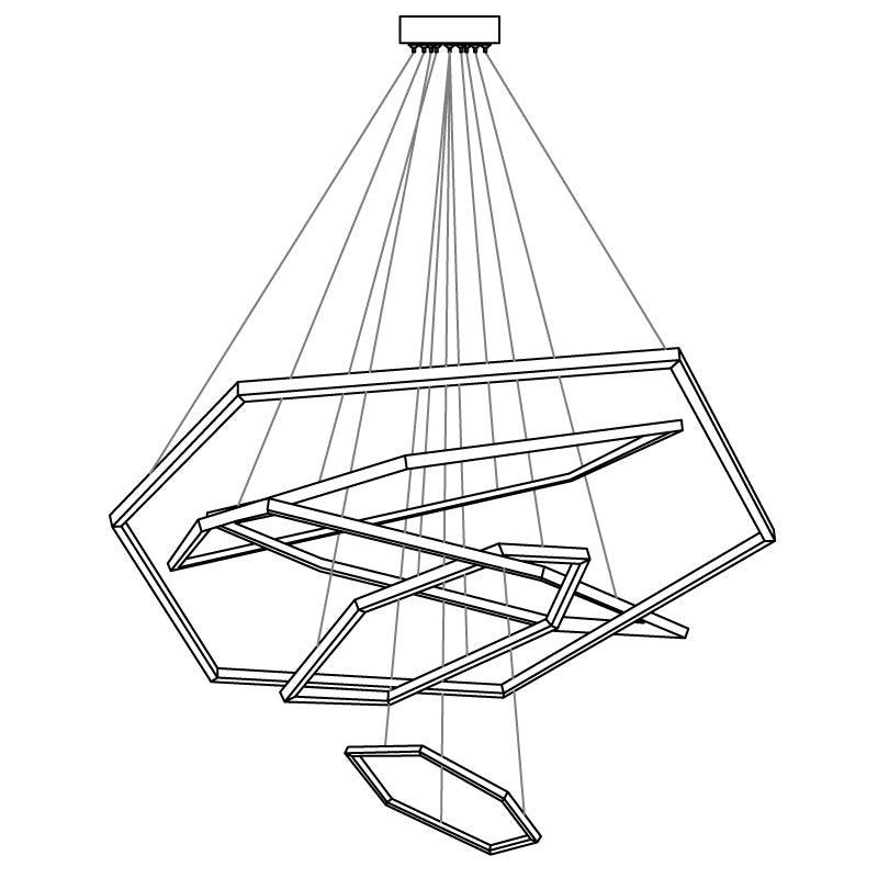 Ilira Modern Minimalist Metal Acrylic Chandelier - Lamp Copper