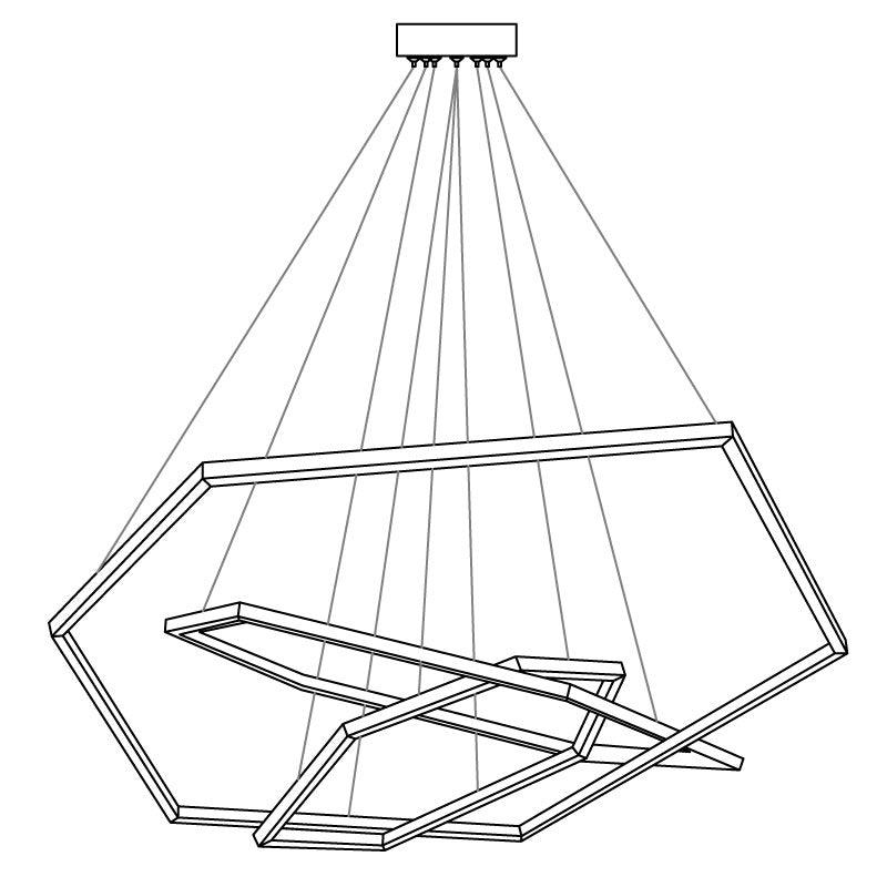 Ilira Modern Minimalist Metal Acrylic Chandelier - Lamp Copper