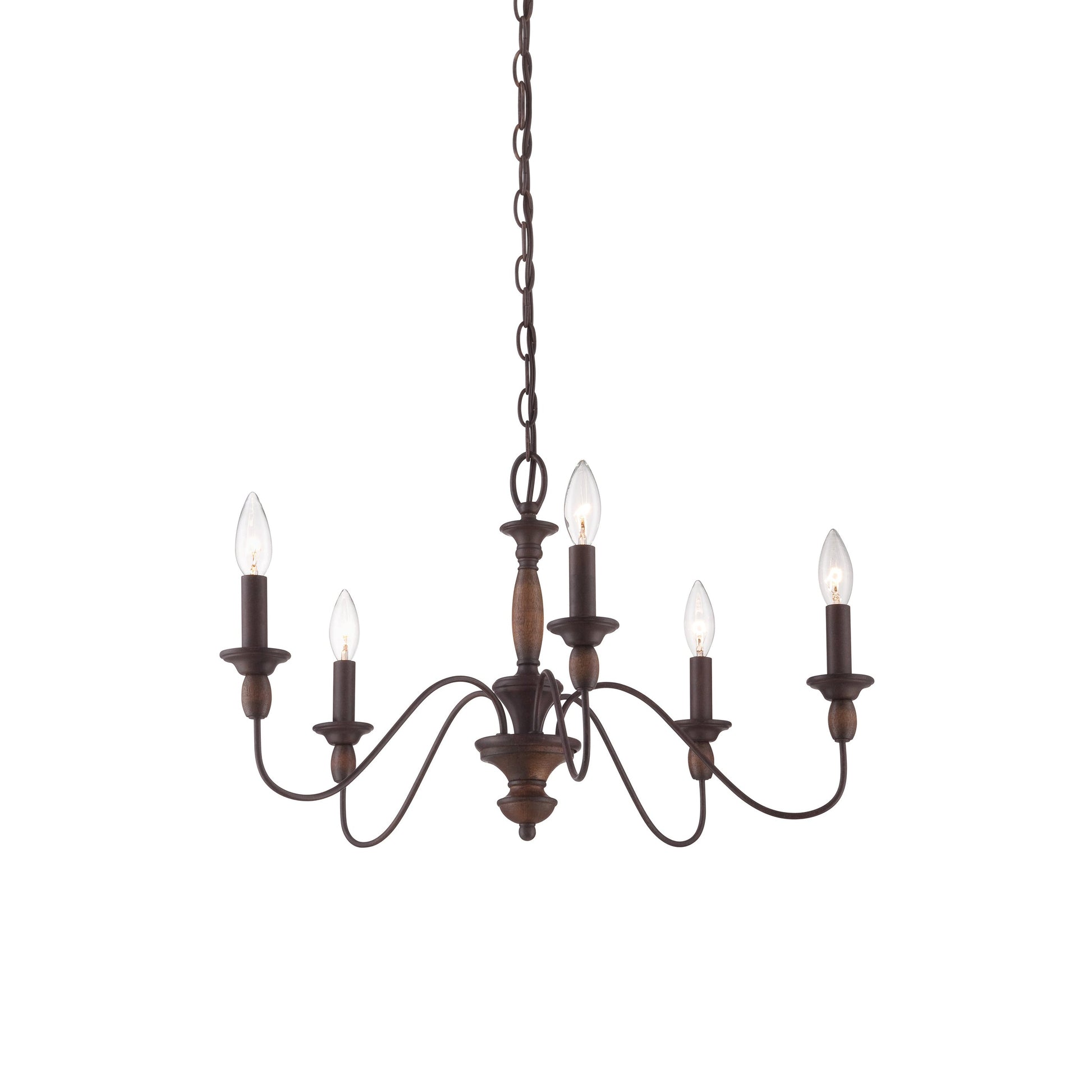 Cutheus Vintage Industrial Wooden Metal Chandelier - Lamp Copper