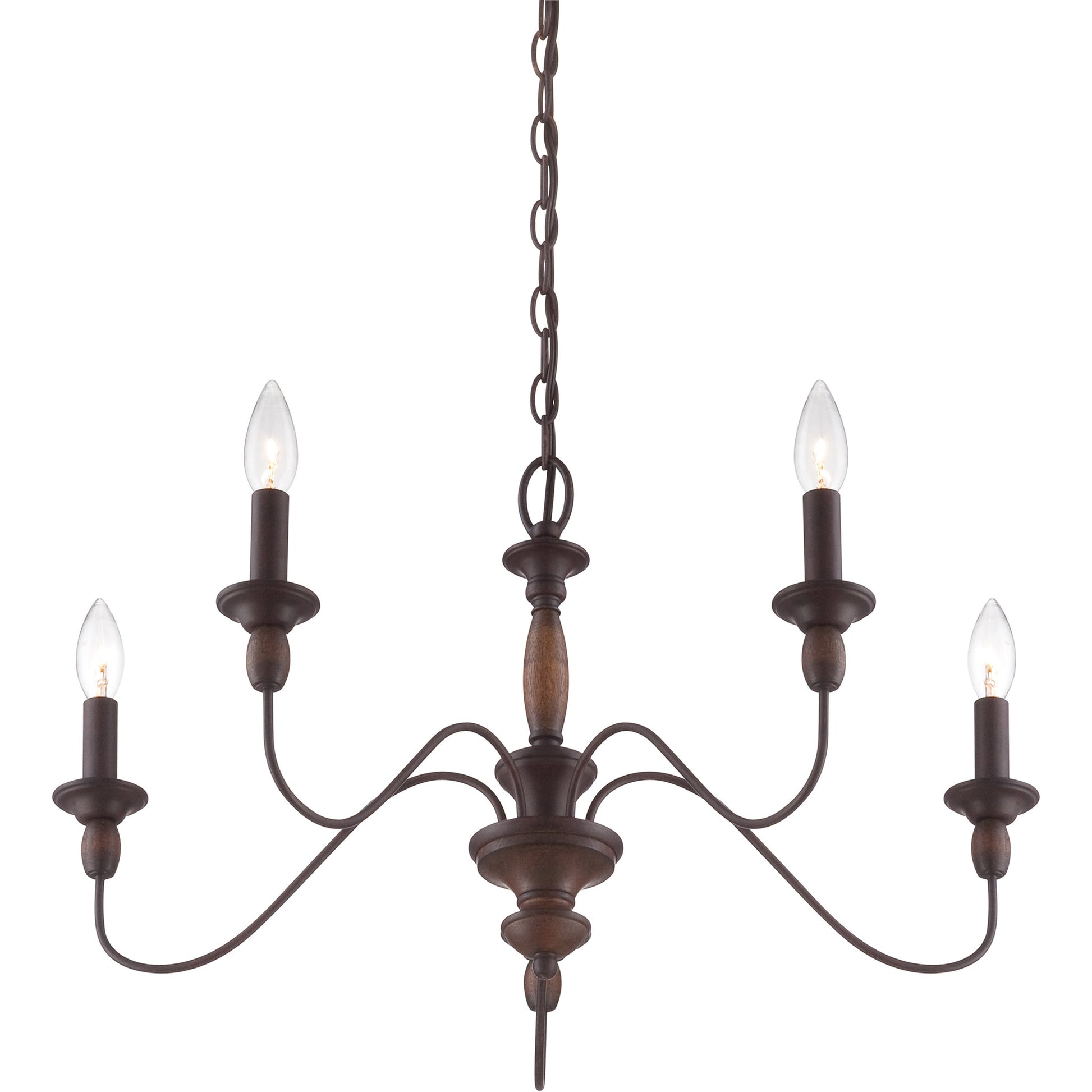 Cutheus Vintage Industrial Wooden Metal Chandelier - Lamp Copper