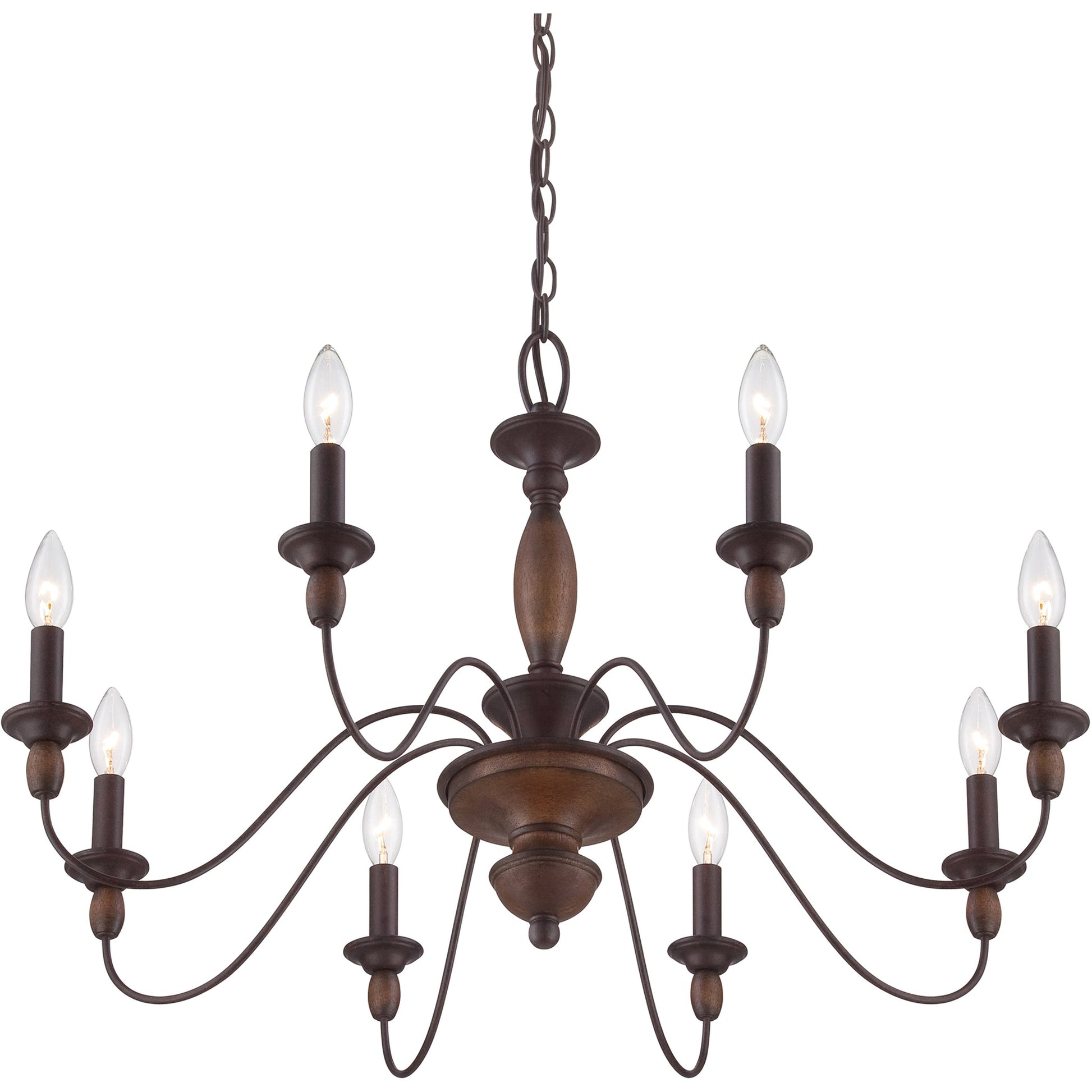 Cutheus Vintage Industrial Wooden Metal Chandelier - Lamp Copper