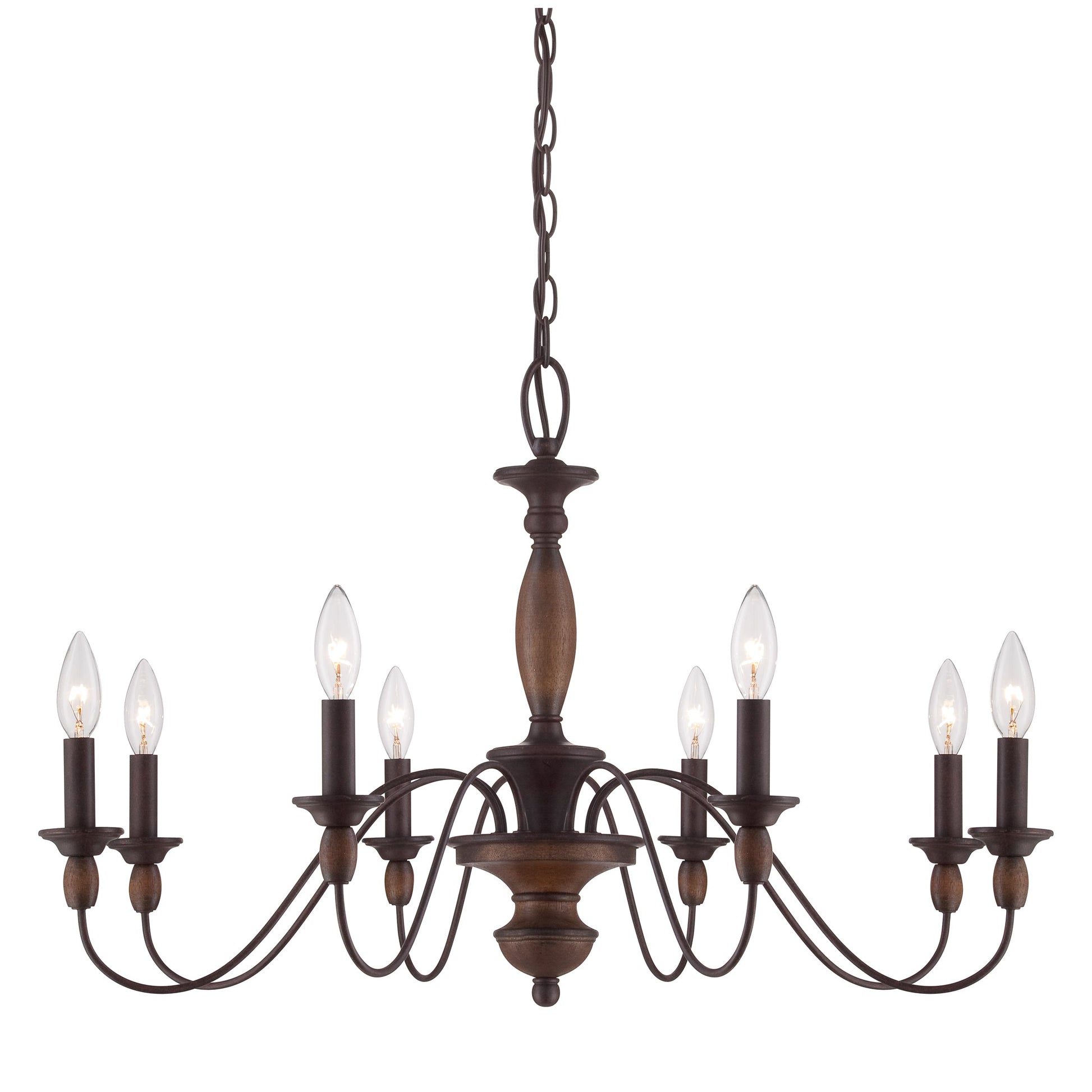 Cutheus Vintage Industrial Wooden Metal Chandelier - Lamp Copper