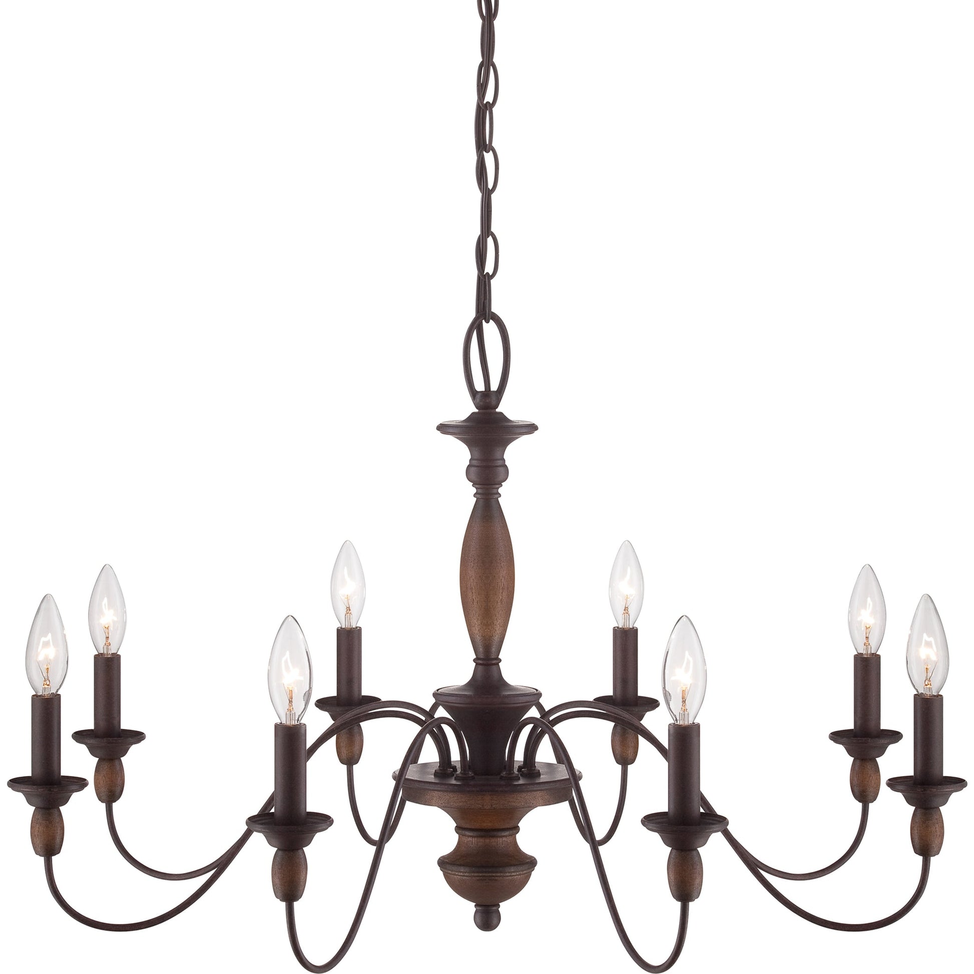 Cutheus Vintage Industrial Wooden Metal Chandelier - Lamp Copper