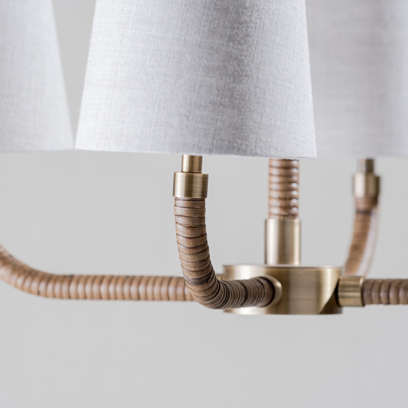 Avdoria Vintage Industrial Holden Cane Gold Fabric Chandelier - Lamp Copper
