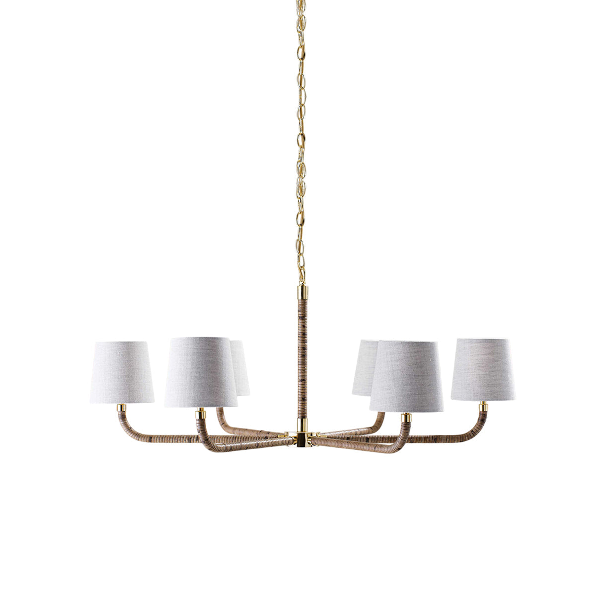 Avdoria Vintage Industrial Holden Cane Gold Fabric Chandelier - Lamp Copper