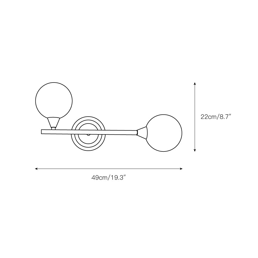 Holten Modern Minimalist Armed Brass Glass Sconce Wall Lamp - Lamp Copper