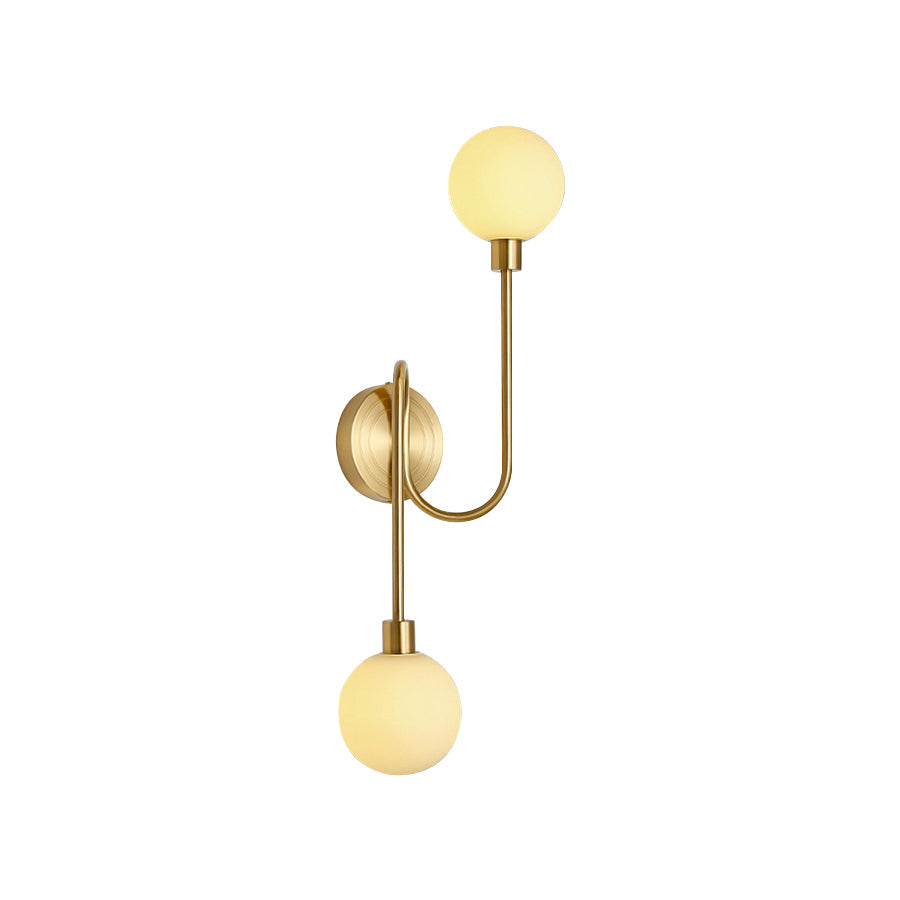 Holten Modern Minimalist Armed Brass Glass Sconce Wall Lamp - Lamp Copper