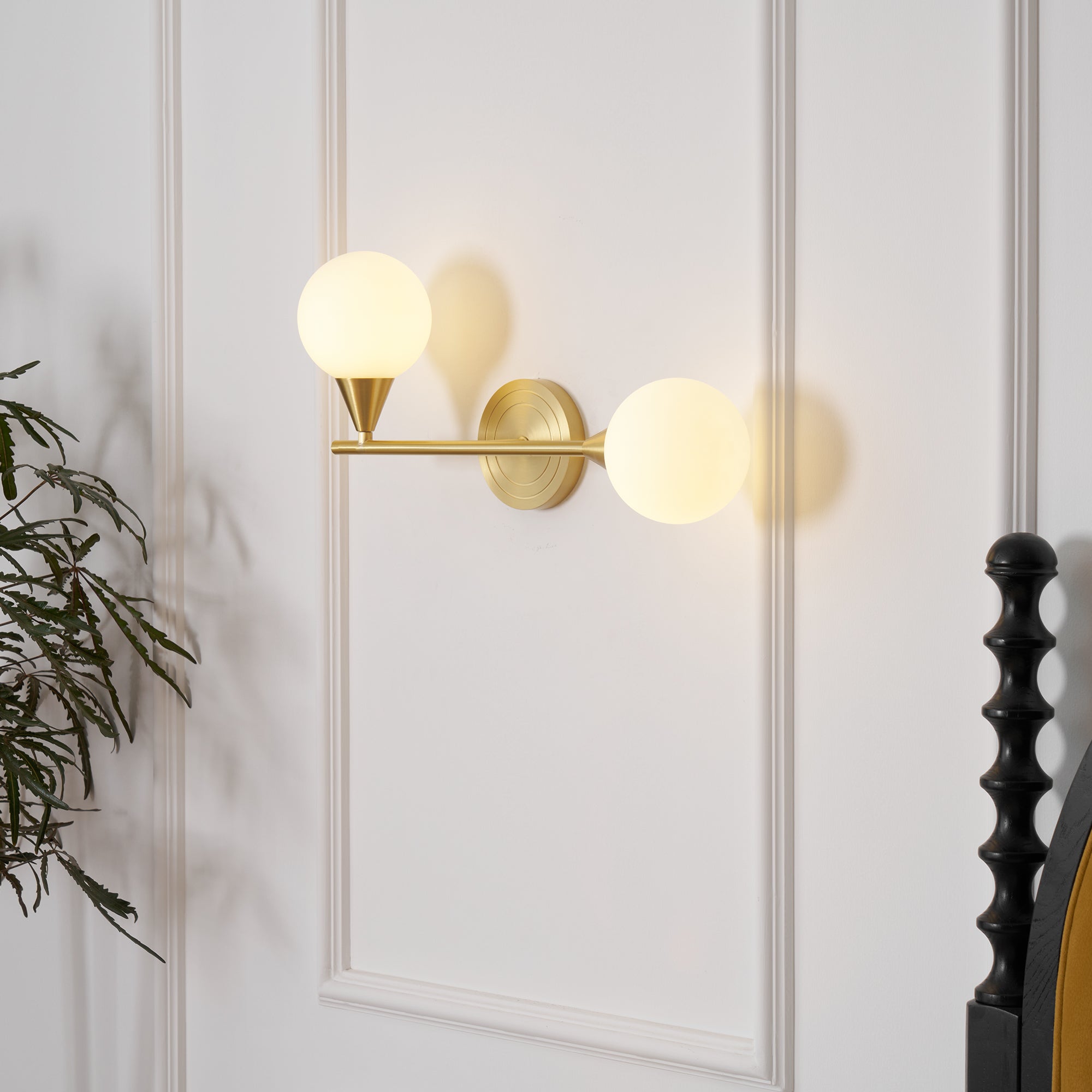 Holten Modern Minimalist Armed Brass Glass Sconce Wall Lamp - Lamp Copper