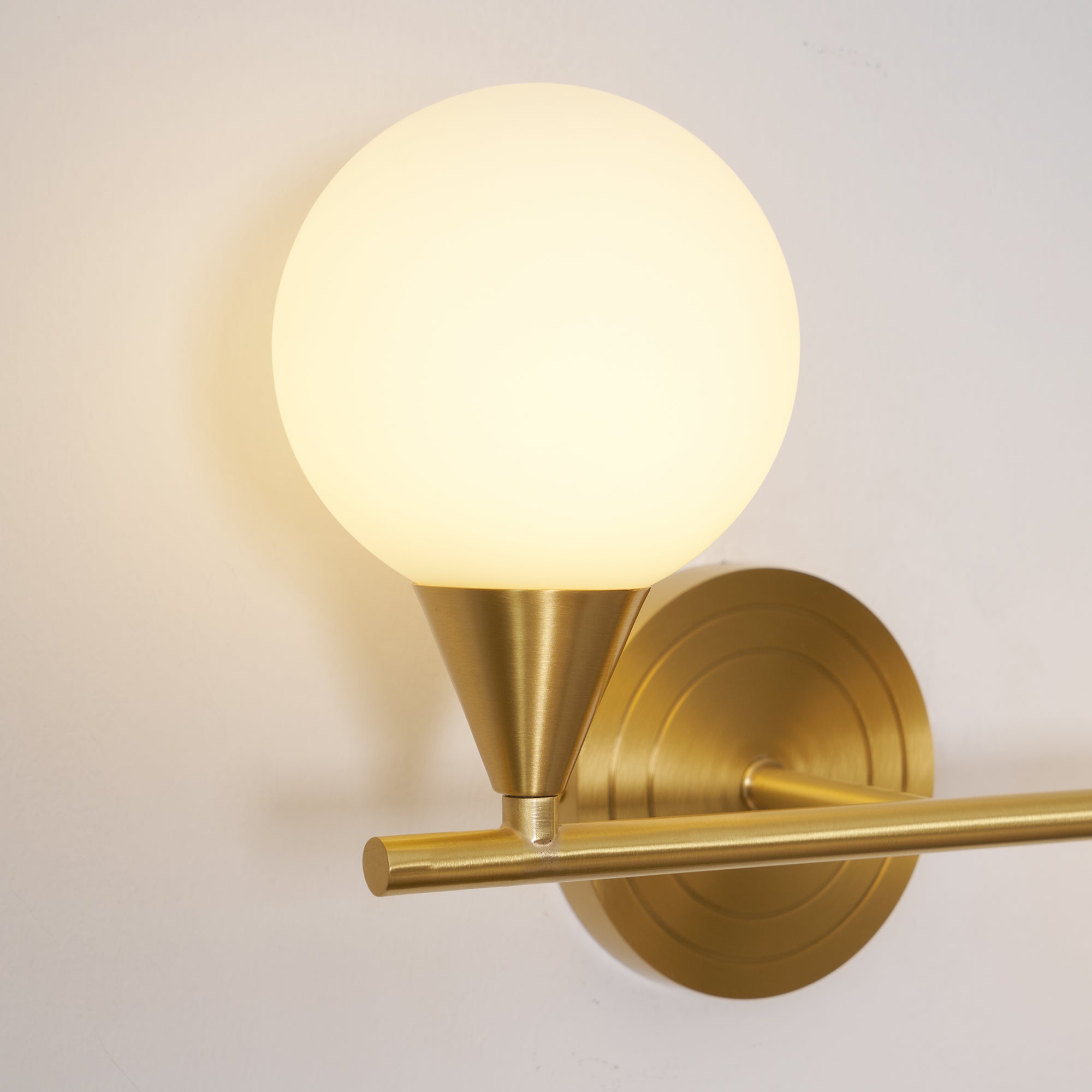 Holten Modern Minimalist Armed Brass Glass Sconce Wall Lamp - Lamp Copper