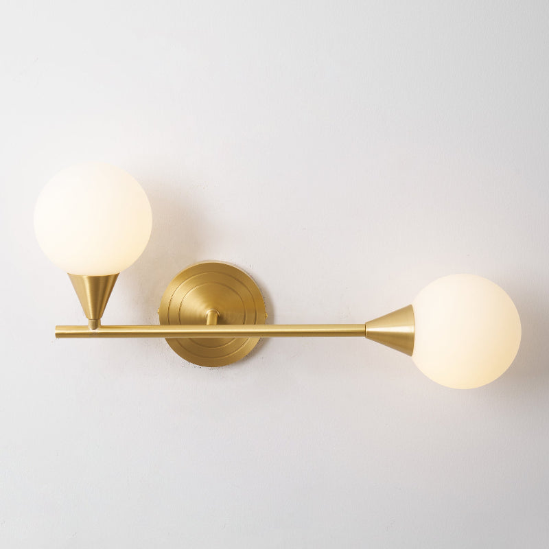 Holten Modern Minimalist Armed Brass Glass Sconce Wall Lamp - Lamp Copper