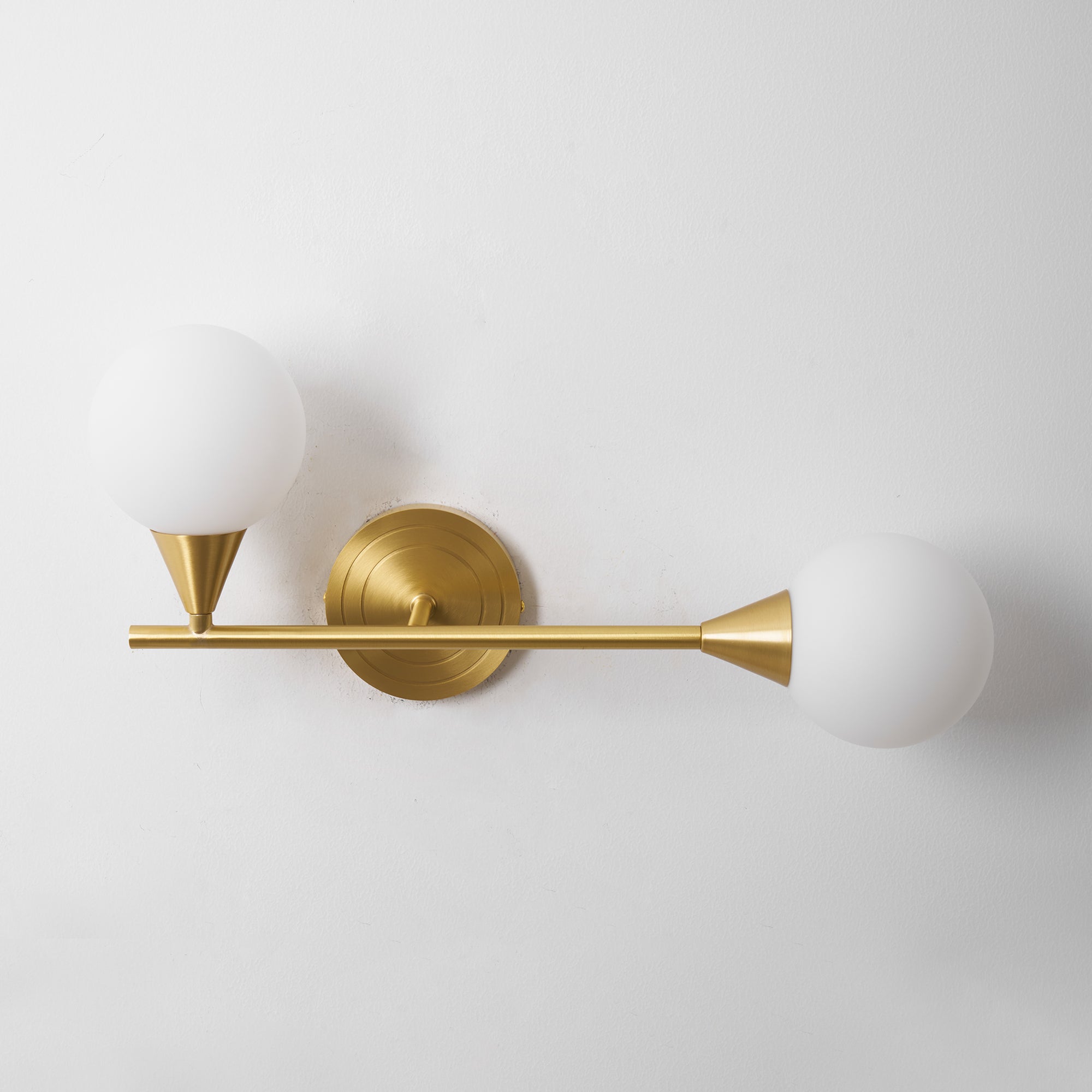 Holten Modern Minimalist Armed Brass Glass Sconce Wall Lamp - Lamp Copper