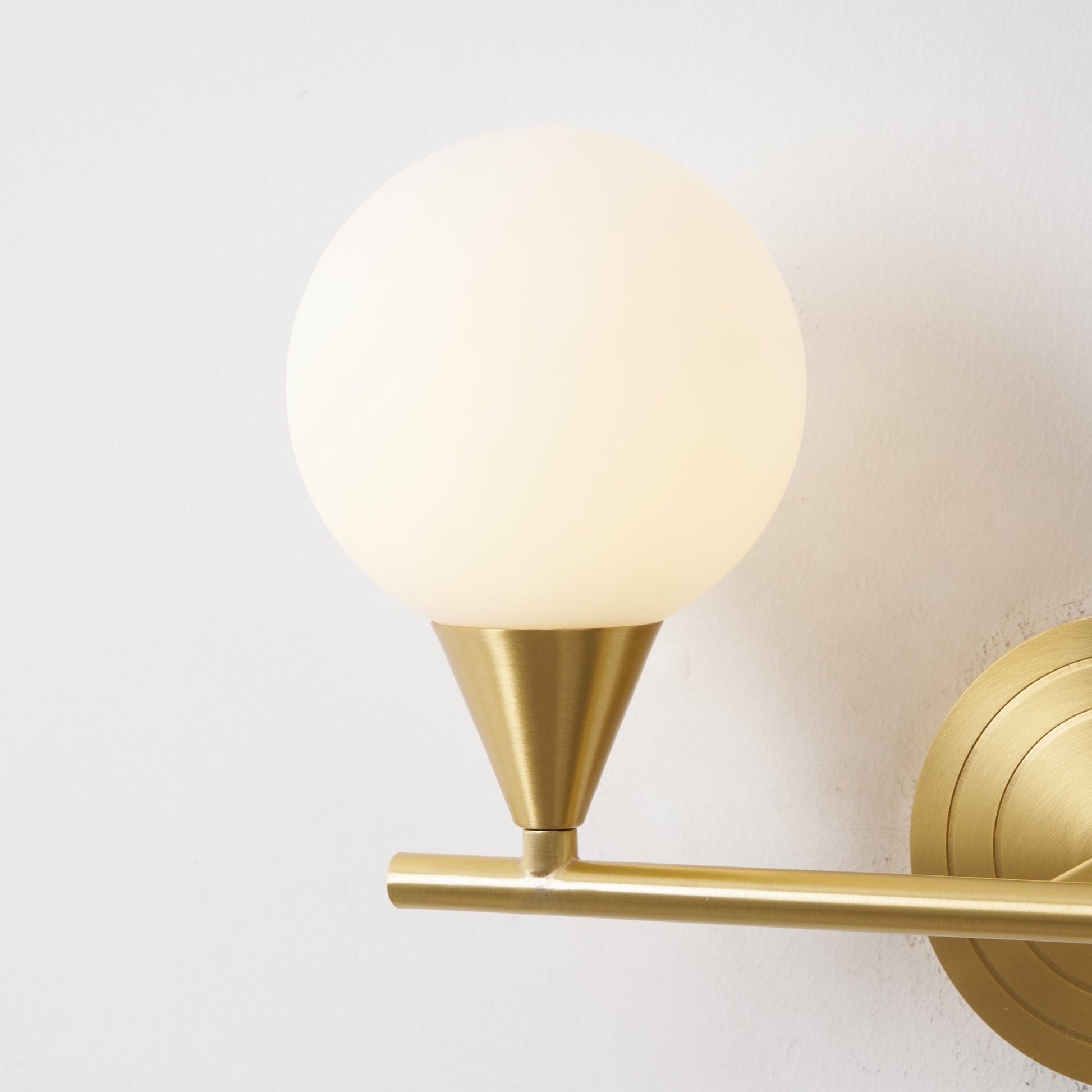 Holten Modern Minimalist Armed Brass Glass Sconce Wall Lamp - Lamp Copper