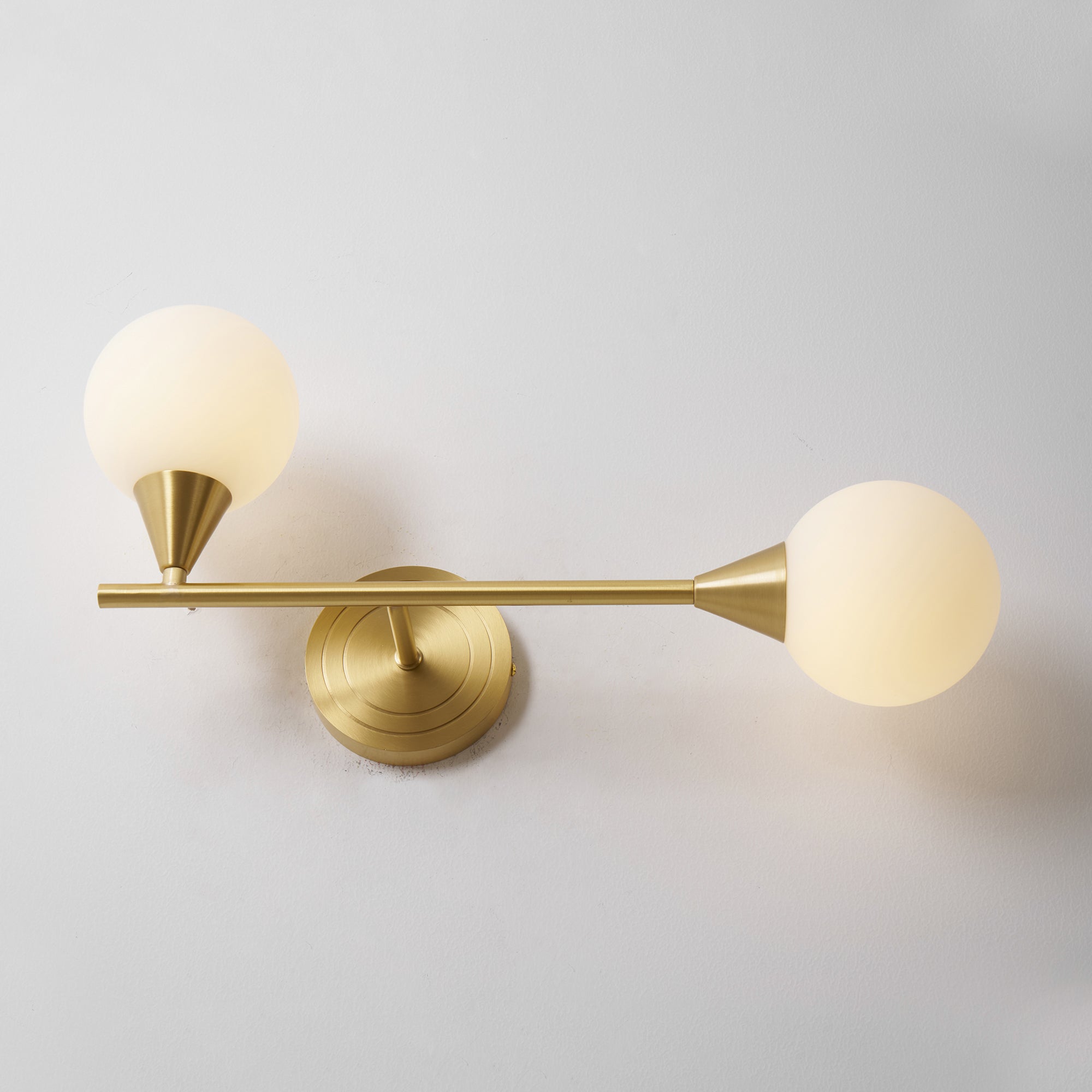 Holten Modern Minimalist Armed Brass Glass Sconce Wall Lamp - Lamp Copper