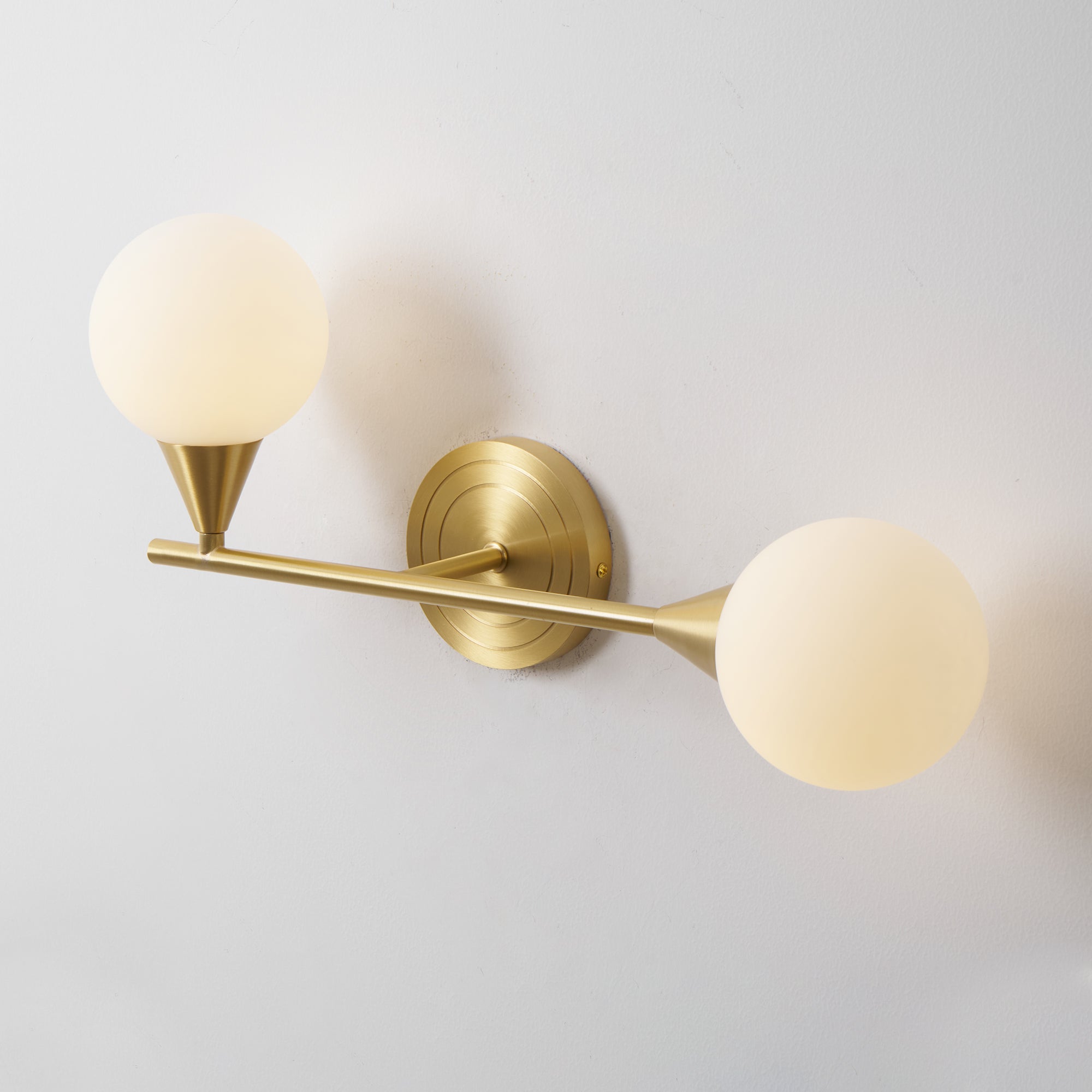 Holten Modern Minimalist Armed Brass Glass Sconce Wall Lamp - Lamp Copper
