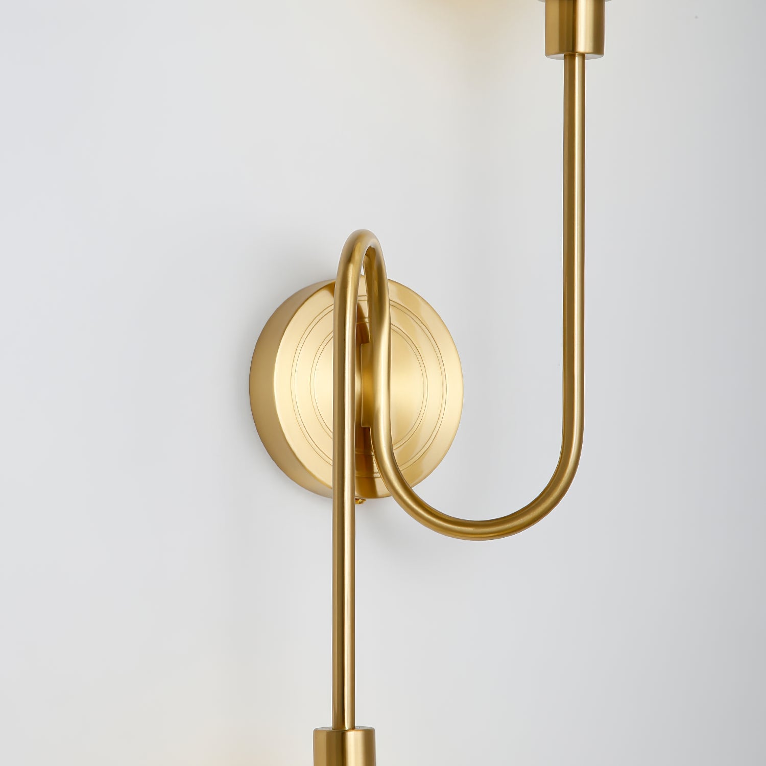 Holten Modern Minimalist Armed Brass Glass Sconce Wall Lamp - Lamp Copper