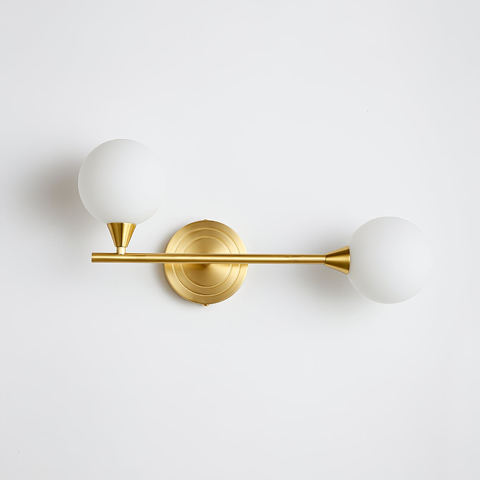 Holten Modern Minimalist Armed Brass Glass Sconce Wall Lamp - Lamp Copper