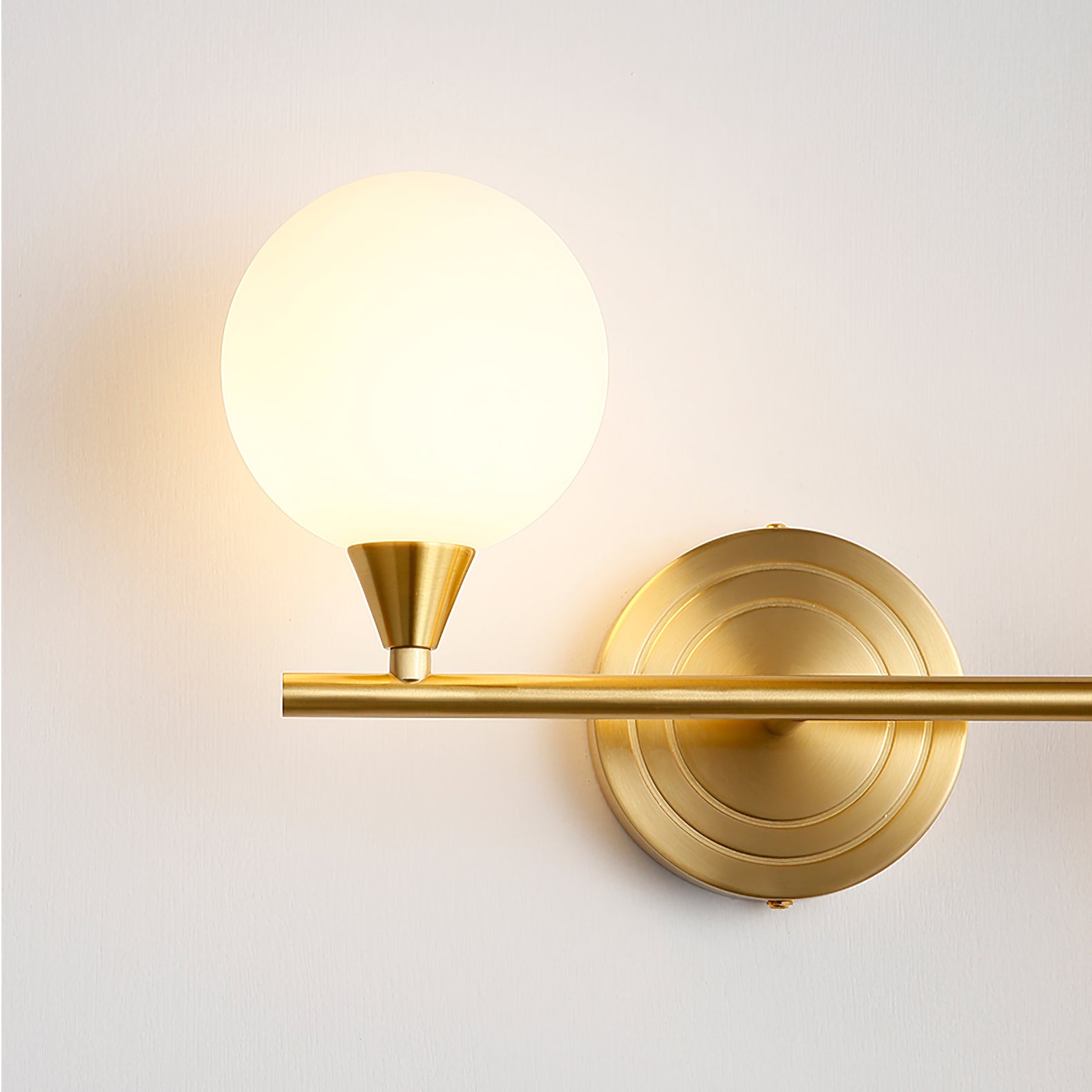 Holten Modern Minimalist Armed Brass Glass Sconce Wall Lamp - Lamp Copper