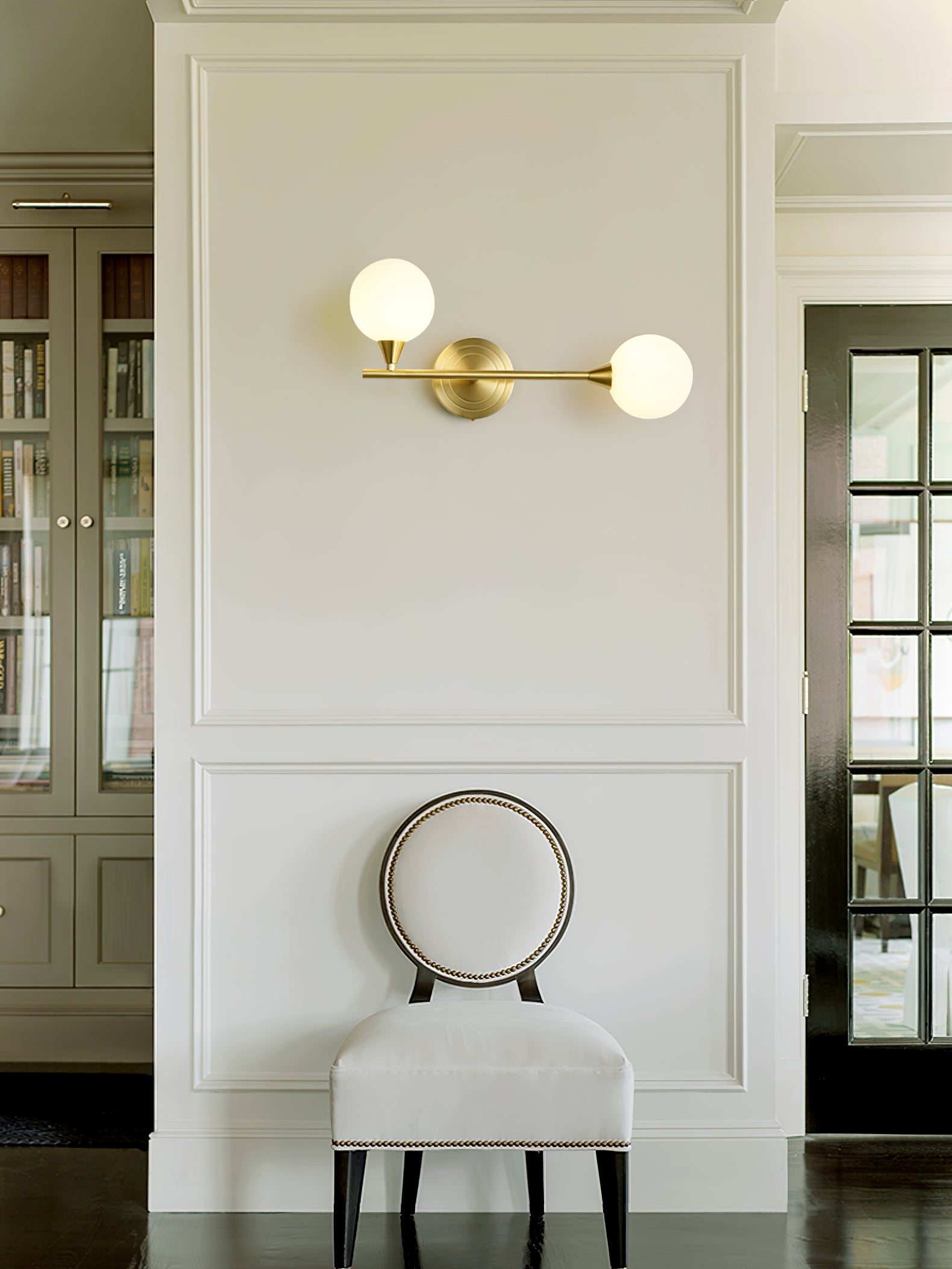 Holten Modern Minimalist Armed Brass Glass Sconce Wall Lamp - Lamp Copper
