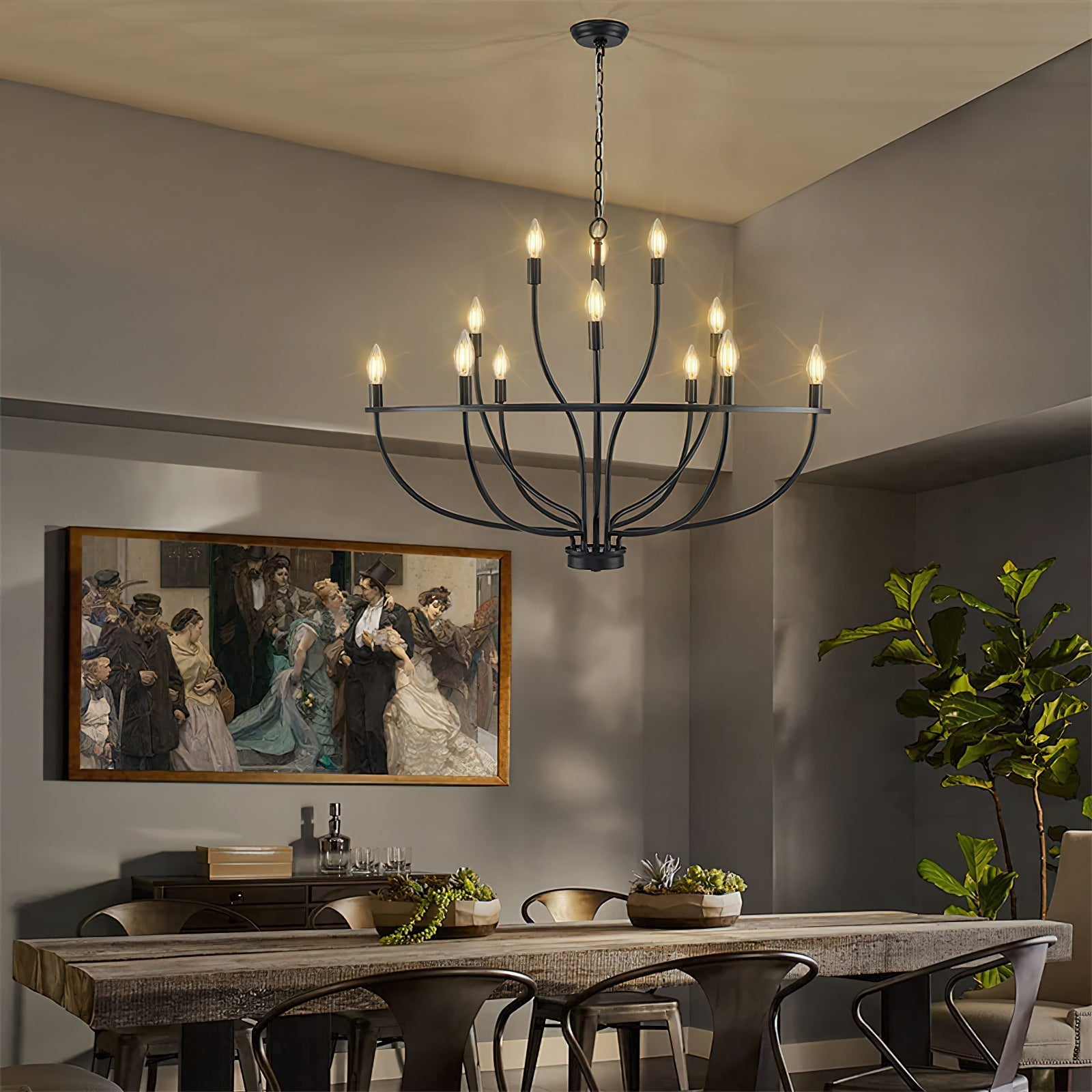 Myphaos Vintage Industrial HomePlace Brass Metal Chandelier - Lamp Copper