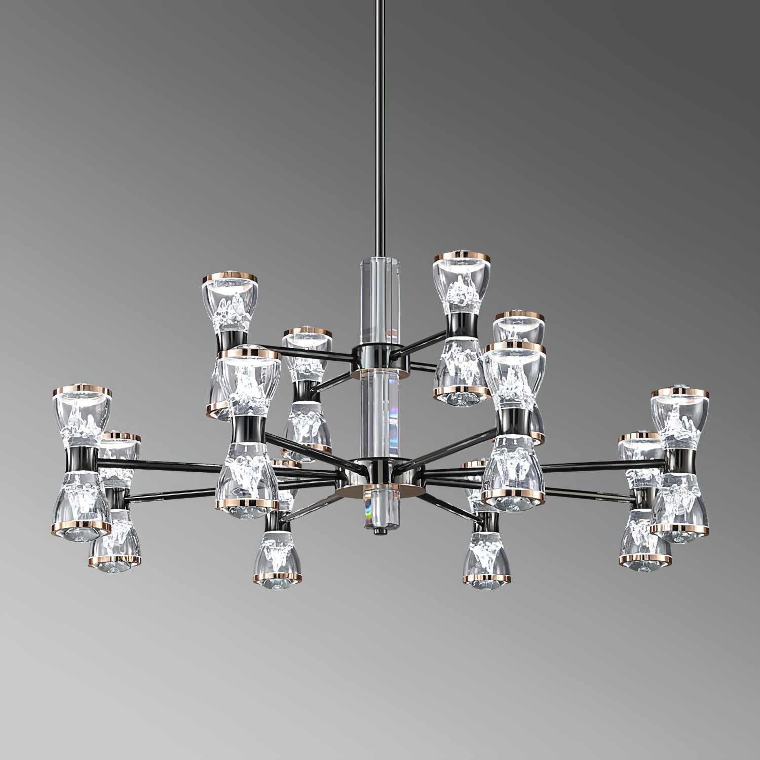 Orvelion Postmodern Luxury Honeycomb LED Acrylic Metal Chandelier - Lamp Copper