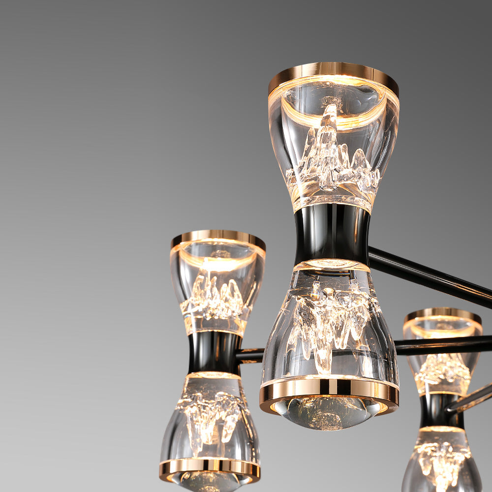 Orvelion Postmodern Luxury Honeycomb LED Acrylic Metal Chandelier - Lamp Copper