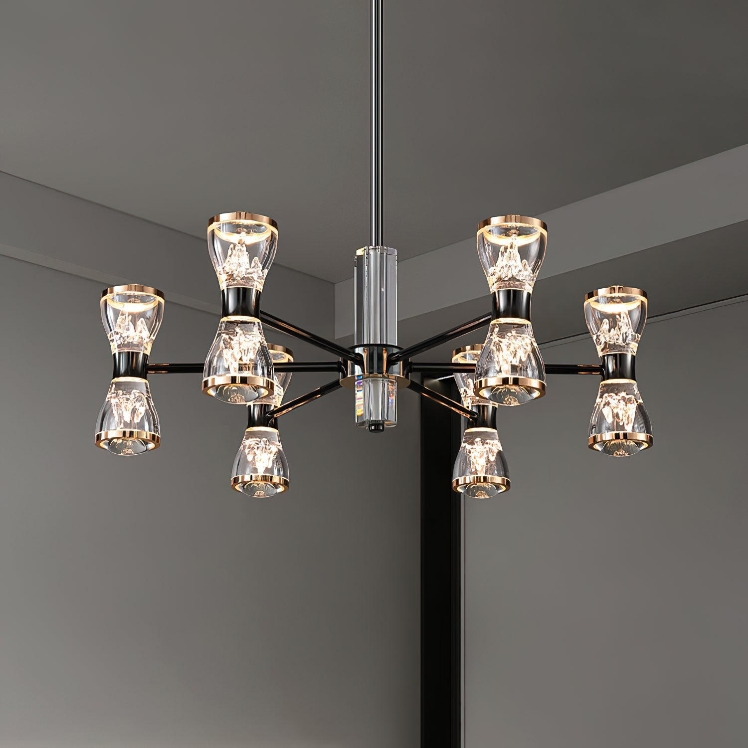 Orvelion Postmodern Luxury Honeycomb LED Acrylic Metal Chandelier - Lamp Copper