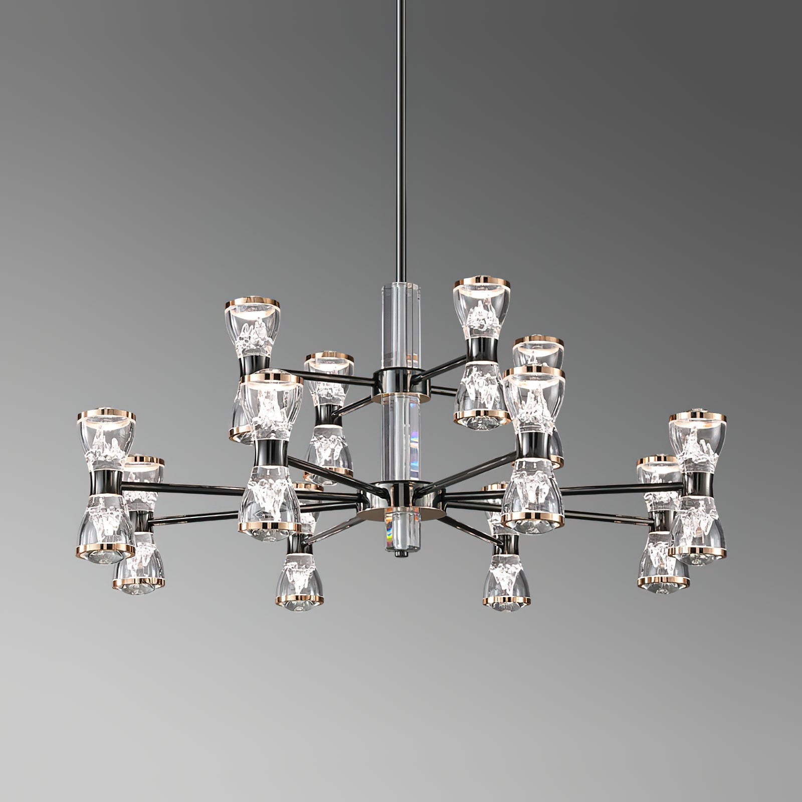 Orvelion Postmodern Luxury Honeycomb LED Acrylic Metal Chandelier - Lamp Copper