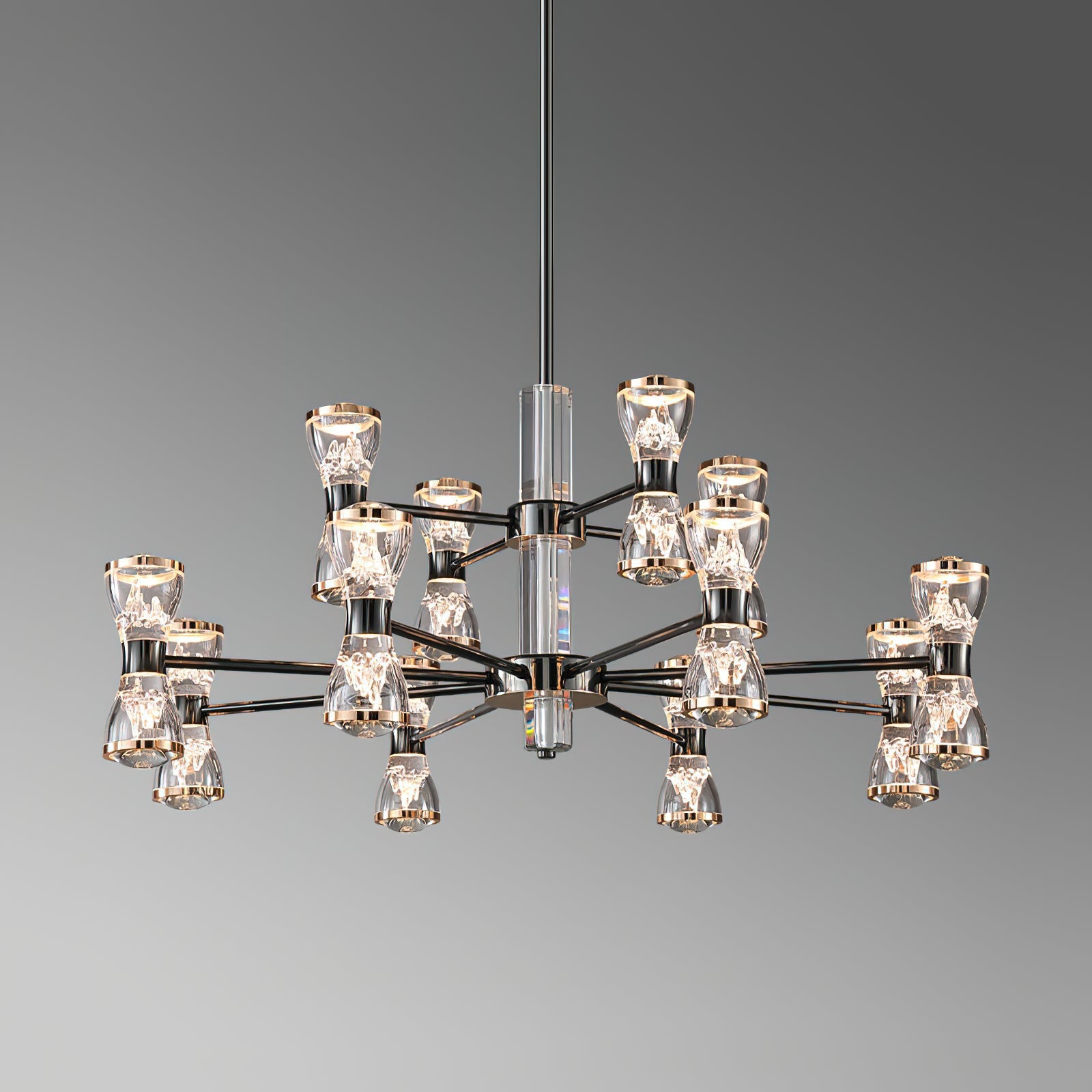 Orvelion Postmodern Luxury Honeycomb LED Acrylic Metal Chandelier - Lamp Copper