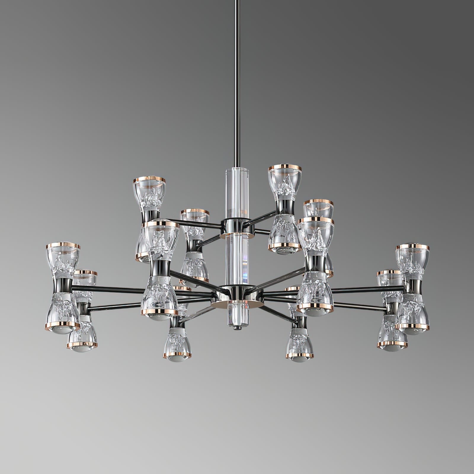 Orvelion Postmodern Luxury Honeycomb LED Acrylic Metal Chandelier - Lamp Copper