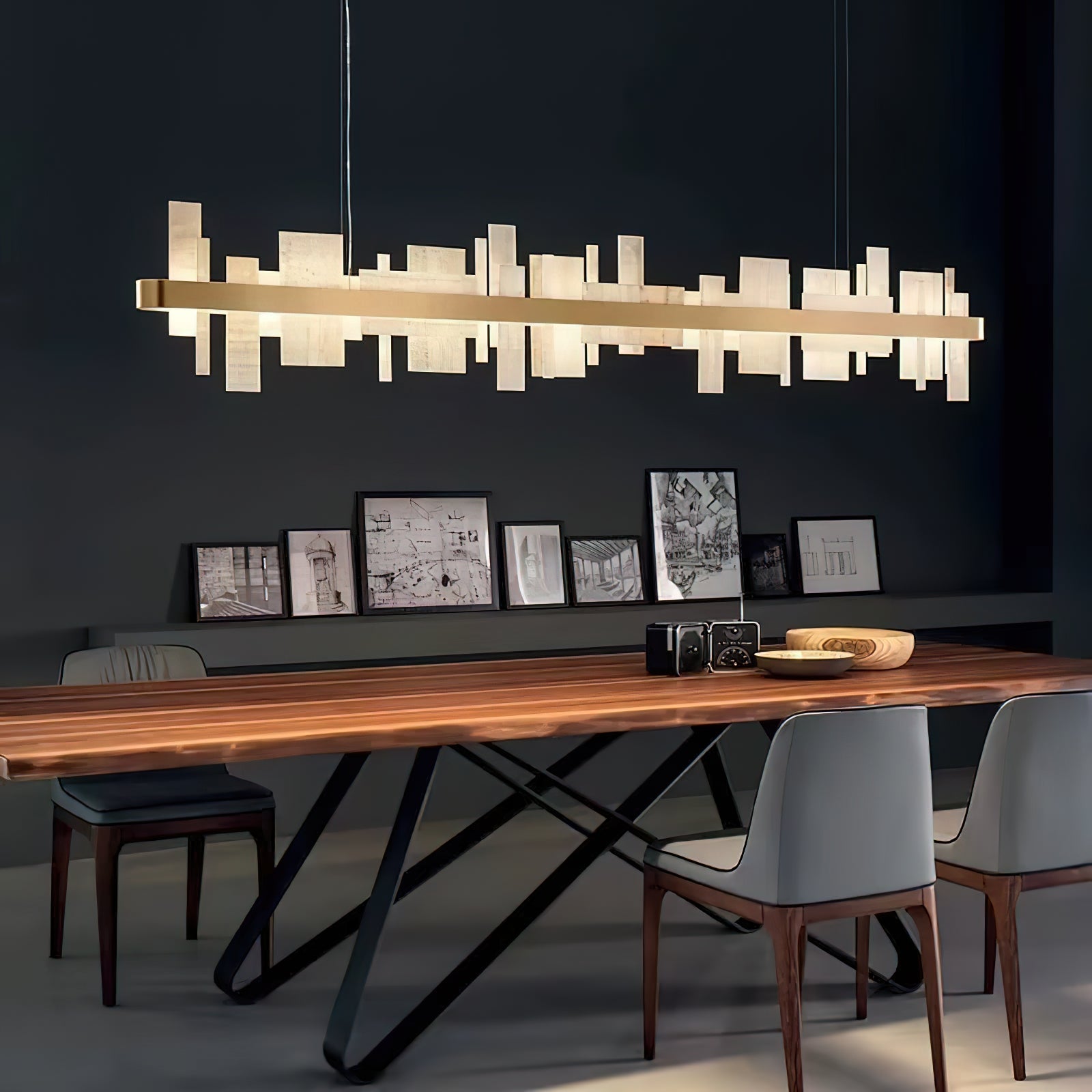 Honice Postmodern Luxury LED Metal Chandelier - Lamp Copper