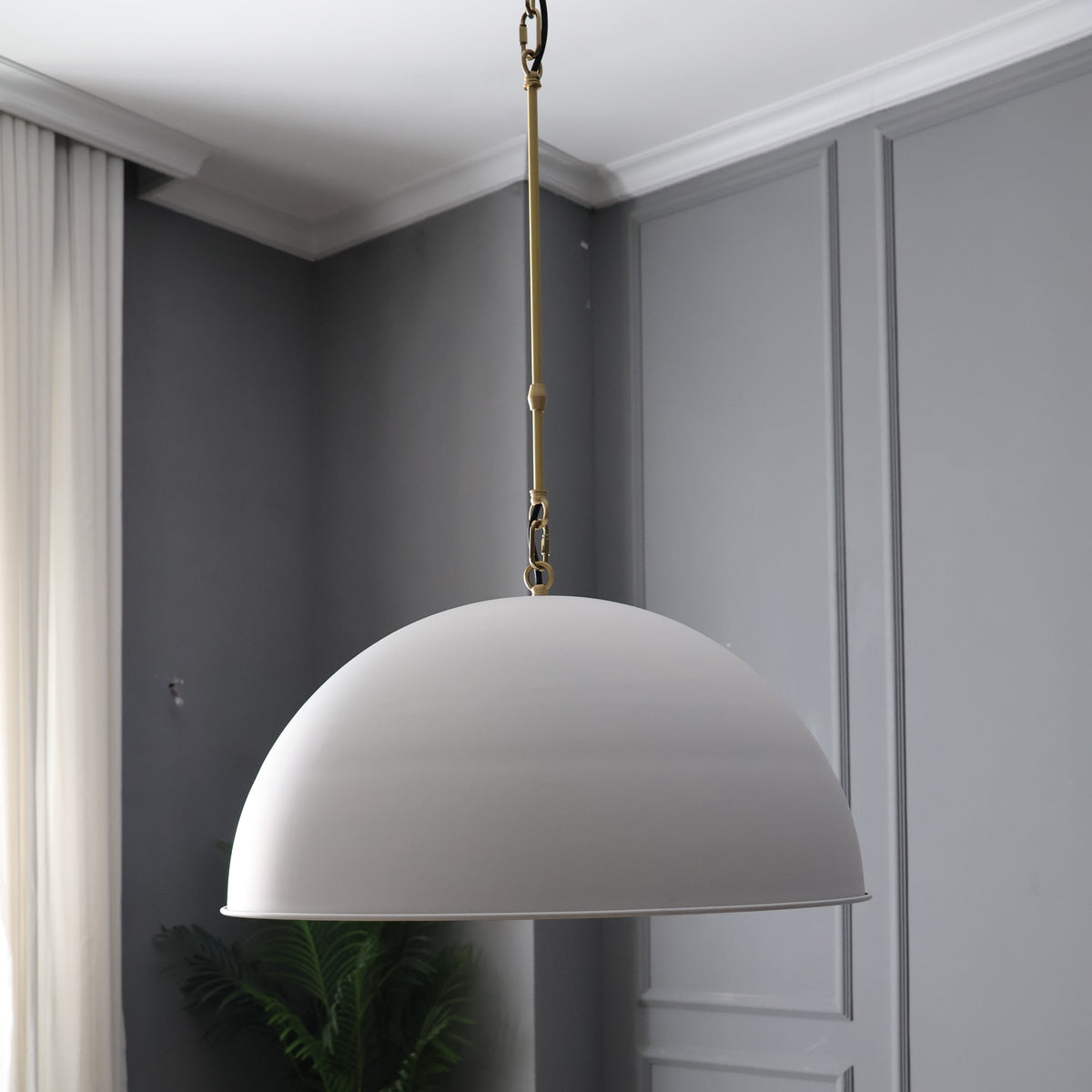 Riven Dome Pendant in White