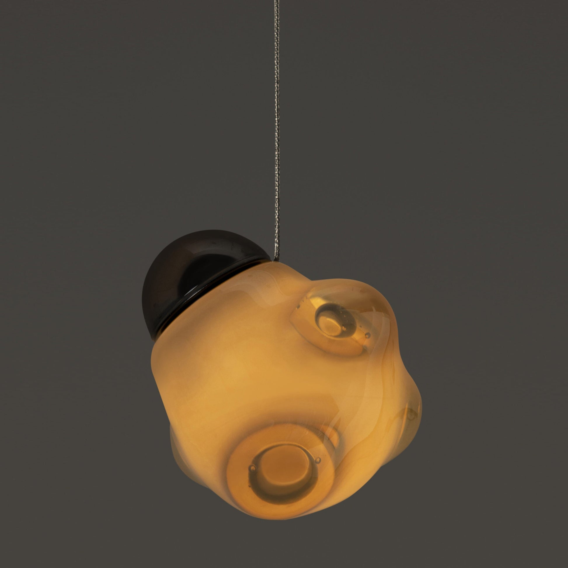 Vasilen Modern Minimalist Ice Pier Black Glass Pendant Lamp - Lamp Copper